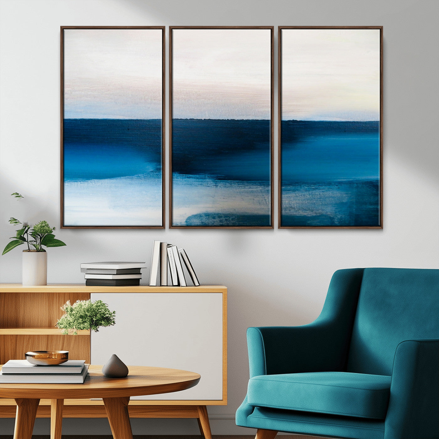 72452-MGV-CV-36X24-Dark Blue Abstract Wall Art Canvas Print