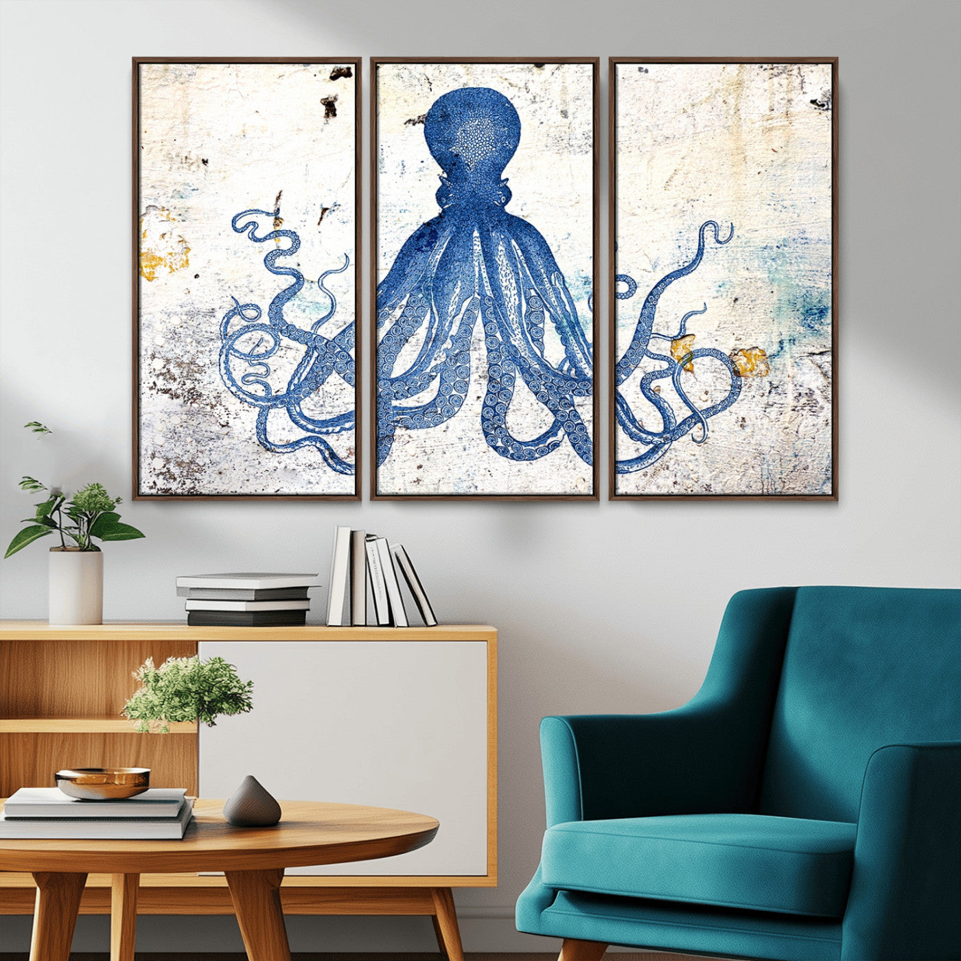 38211-MGV-CV-36X24-Octopus Canvas Wall Art | Coastal Marine Life Artwork for Living Room, Bedroom, or Office |