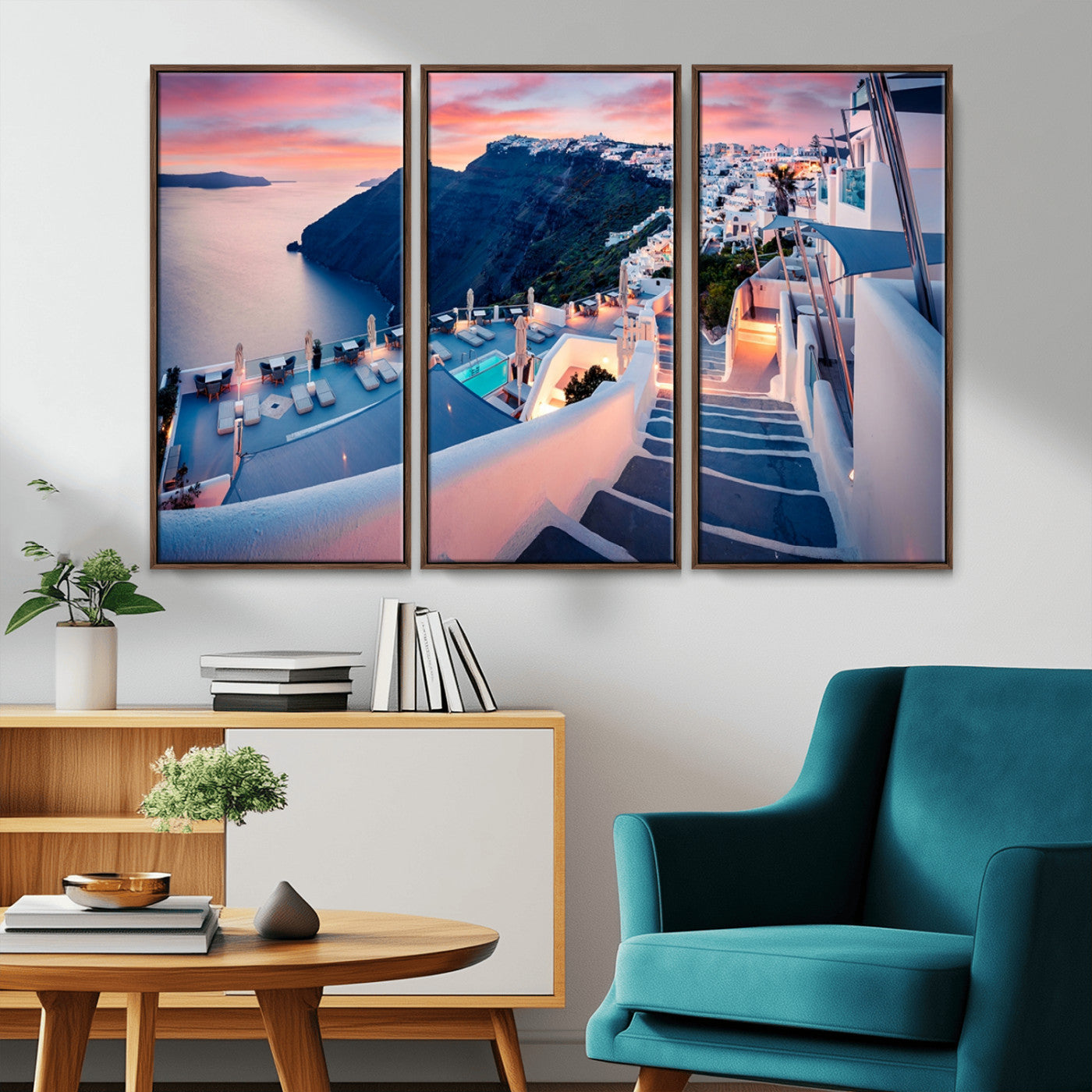 -Santorini Island Wall Art Canvas Print