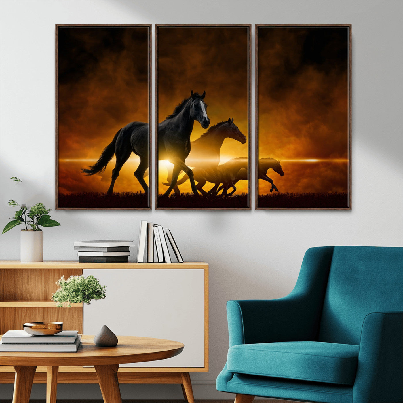 -Horse Wall Art Canvas Print, Multi Panel Animal Canvas Print