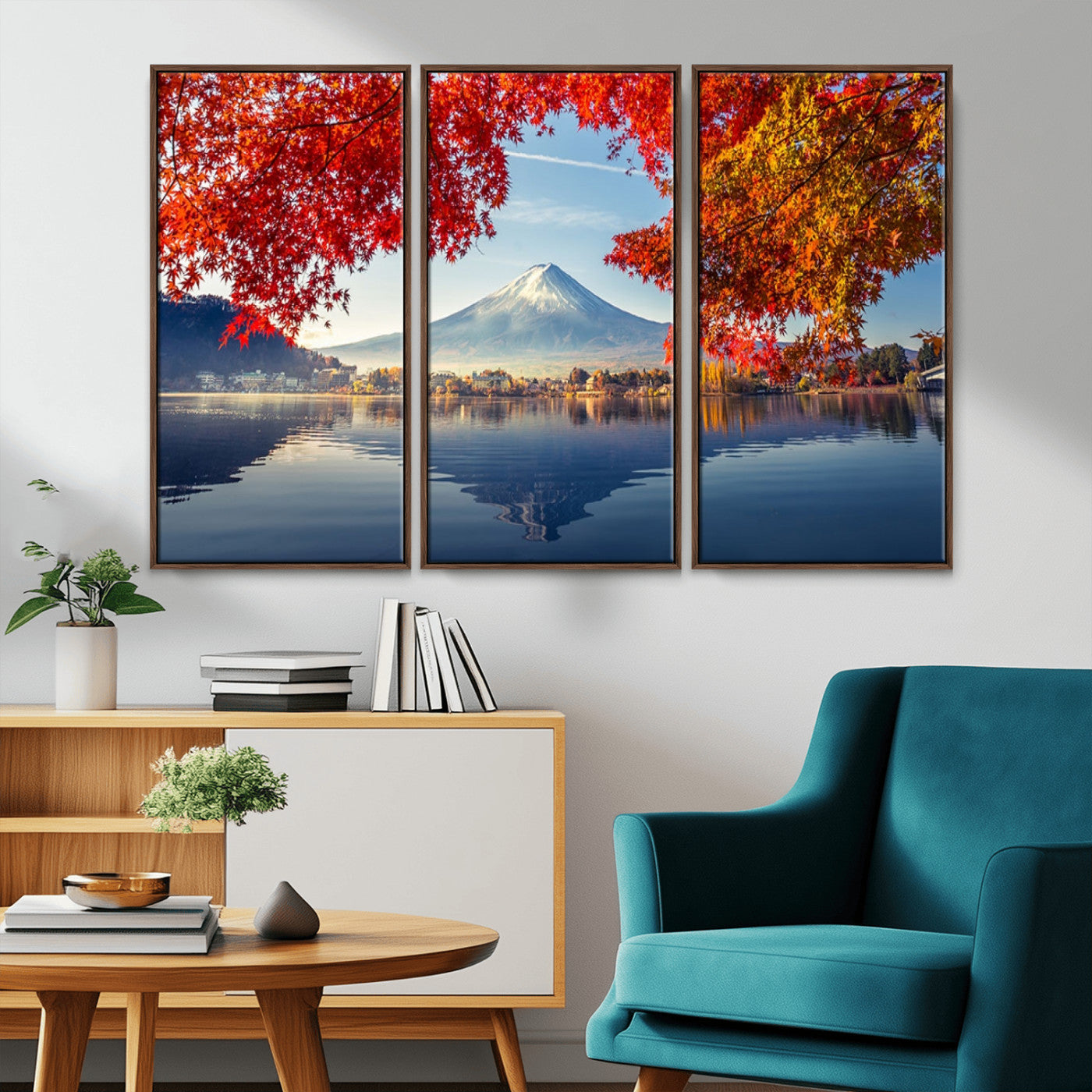 -Mount Fuji Canvas Wall Art Japan Autumn Mountain Canvas Print Wall Art
