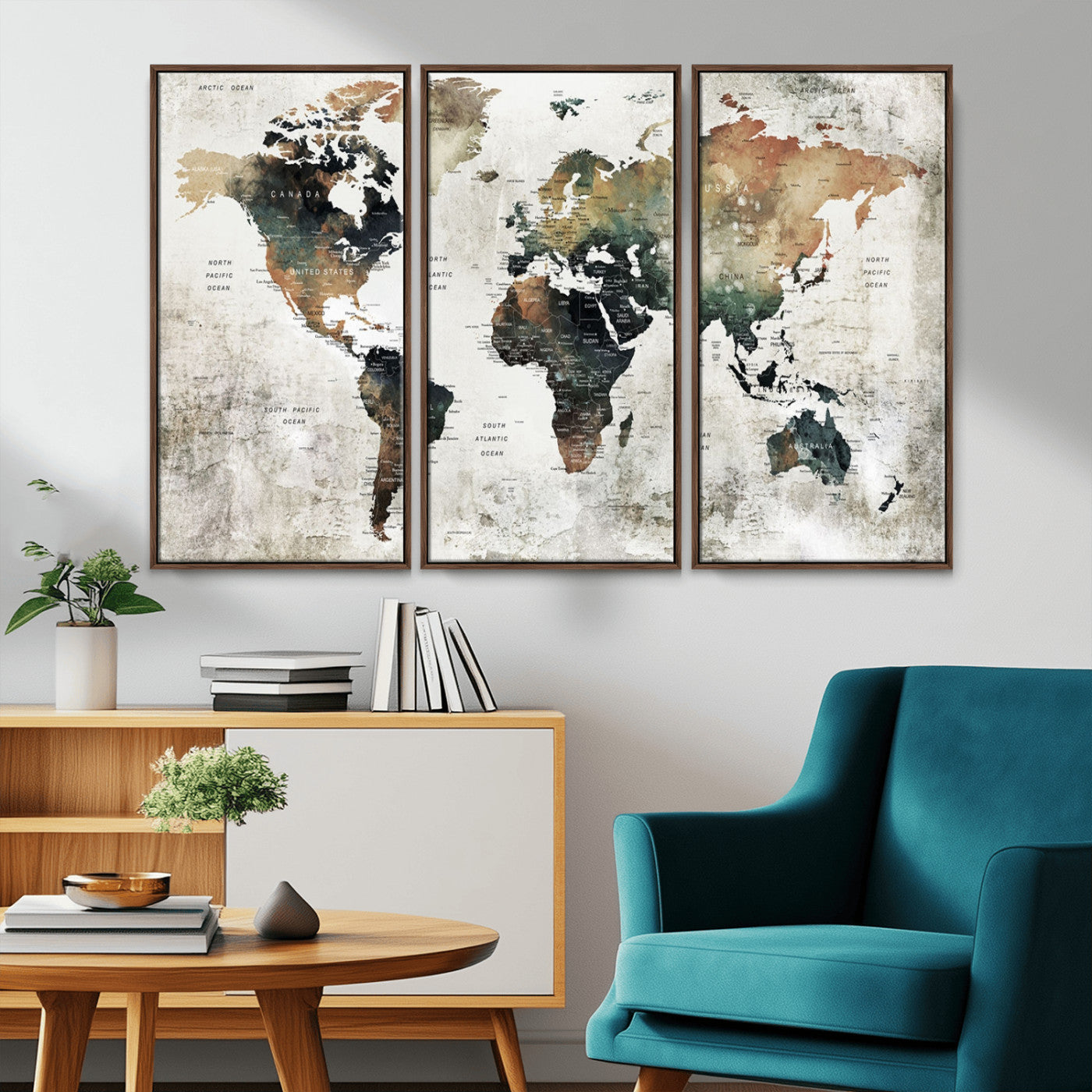 19444-MGV-CV-36X24-Push Pin World Map Canvas Print – Travel Tracker Wall Art for Couples, Perfect Anniversary Gift for Home or Office Decor