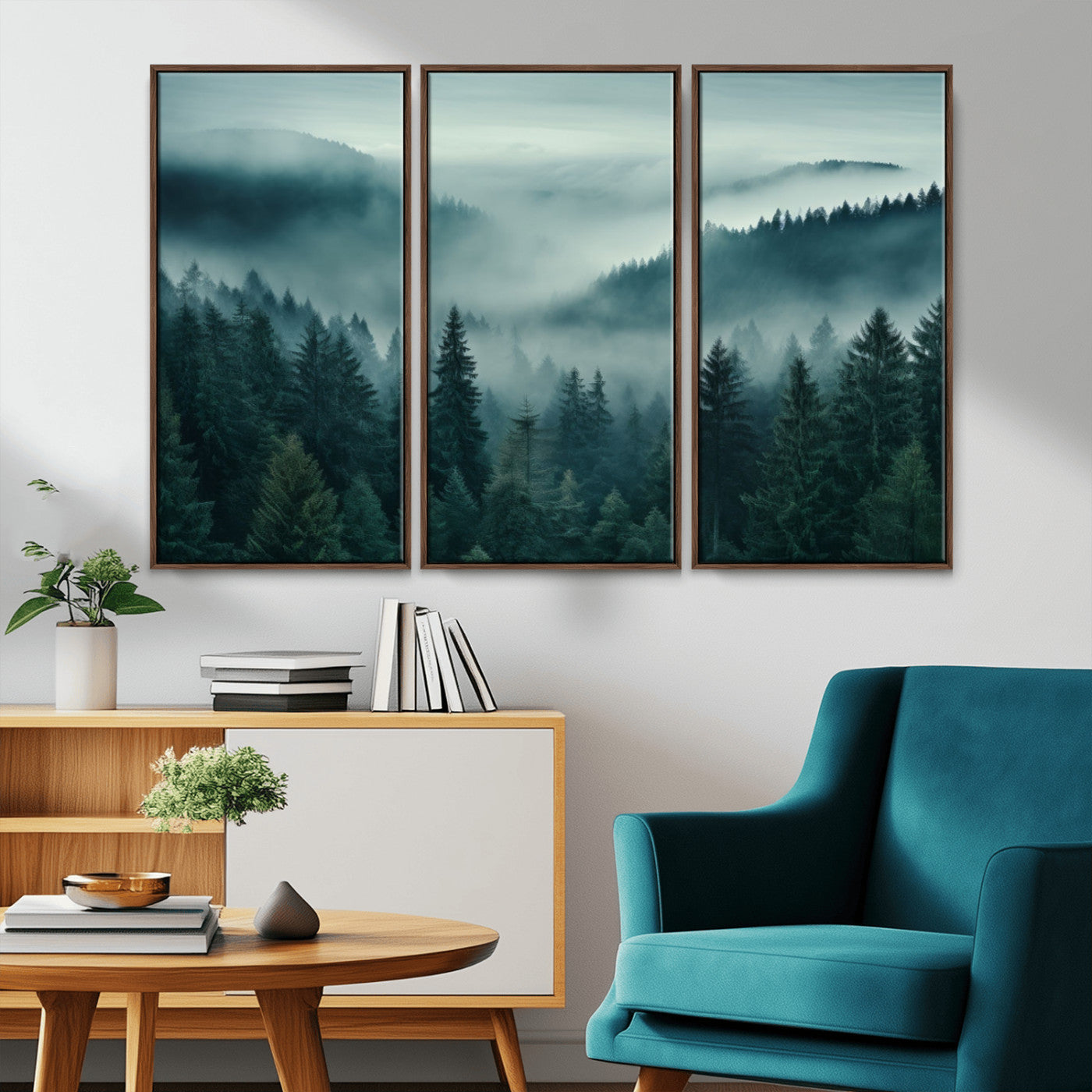 -Captivating Misty Foggy Forest Wall Art Premium Canvas Print