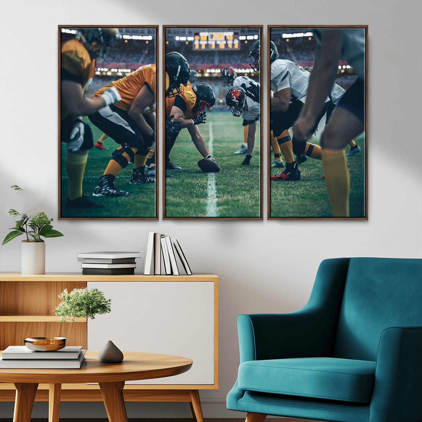 -American Football Playing Wall Art Canvas Print
