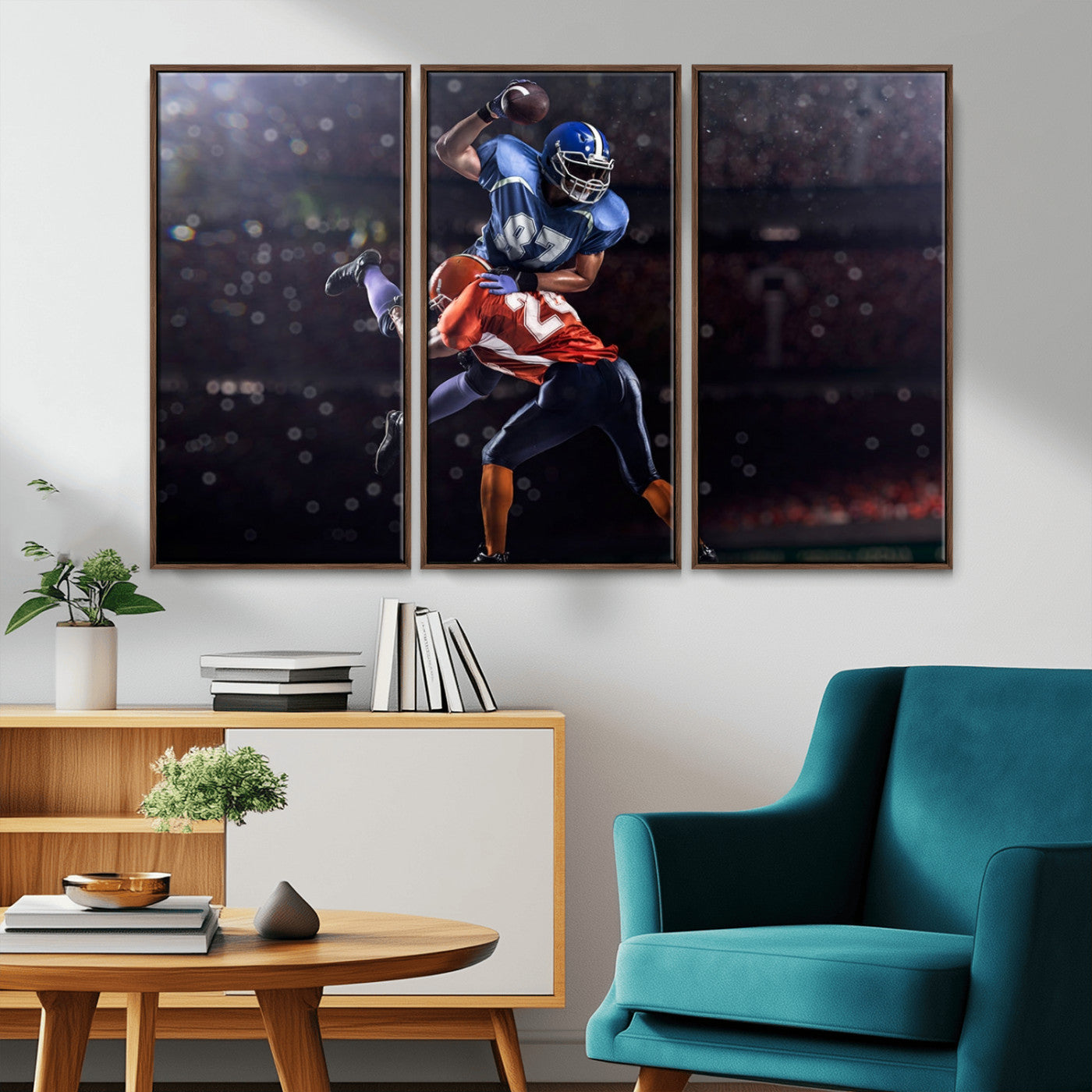76491-MGV-CV-36X24-American Football Wall Art Canvas Print, Stadium Sport Wall Art Print