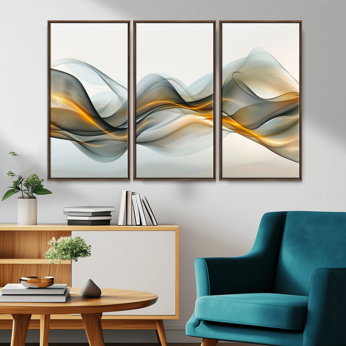 ES1001-MGV-CV-36X24-Abstract Wave Canvas Wall Art – Fluid Contemporary Elegance in Motion – Ready to Hang