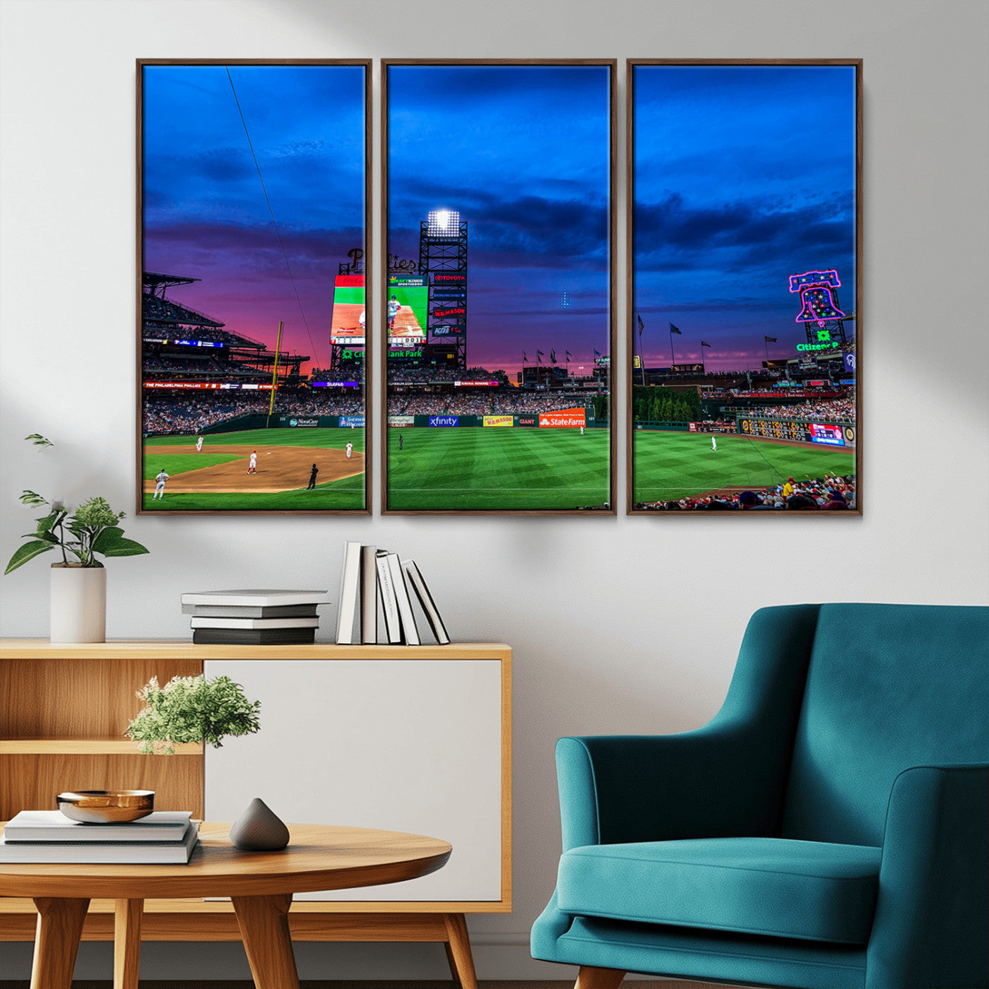 -Philadelphia Phillies Baseball Team Print - Philadelphia Citizens Bank Park Stadium Canvas Wall Art