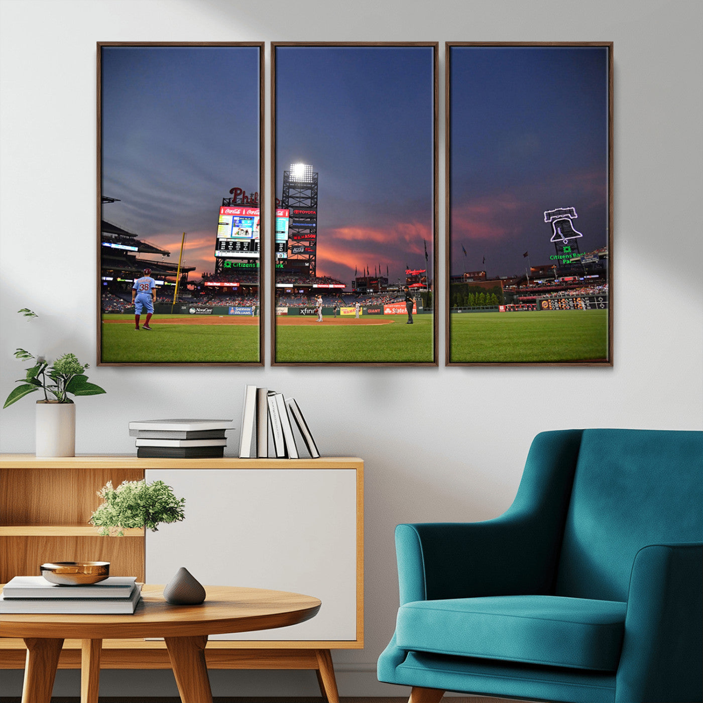 22594-MGV-CV-36X24-Philadelphia Phillies Baseball Print - Philadelphia Citizens Bank Park Stadium Wall Art, Phillies