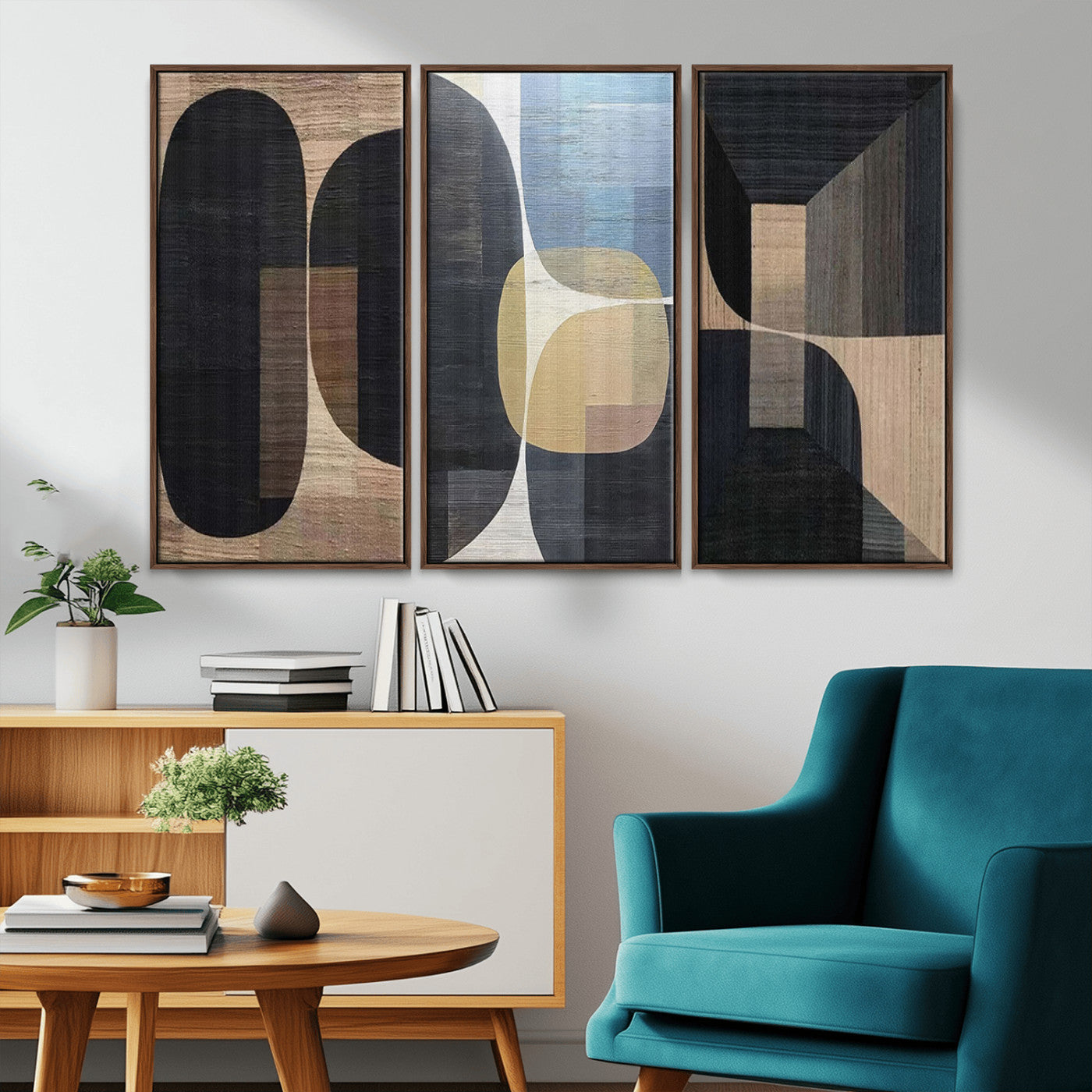 75252-MGV-CV-36X24-Minimalist Wabi Sabi Abstract Geometric Wall Art Canvas Print – Modern Minimalist Shapes – Ready to