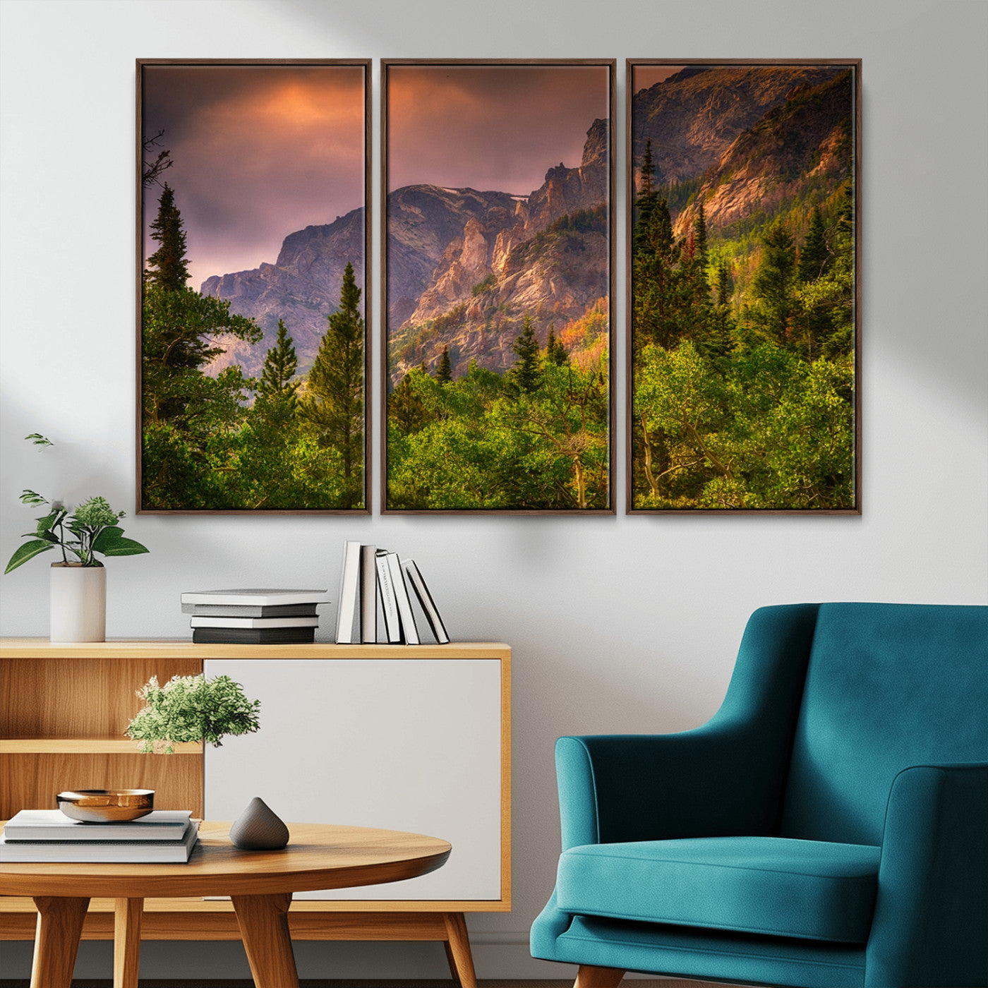 -Colorado Rockies Mountains Wall Art Canvas Print | Ready to Hang Framed Mountain Landscape
