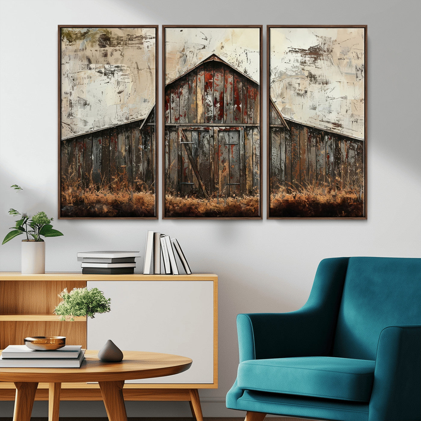-Rustic Barn Wall Art | Farmhouse Wall Decor Canvas Print | Ready to Hang Barn Decor for Cabin or