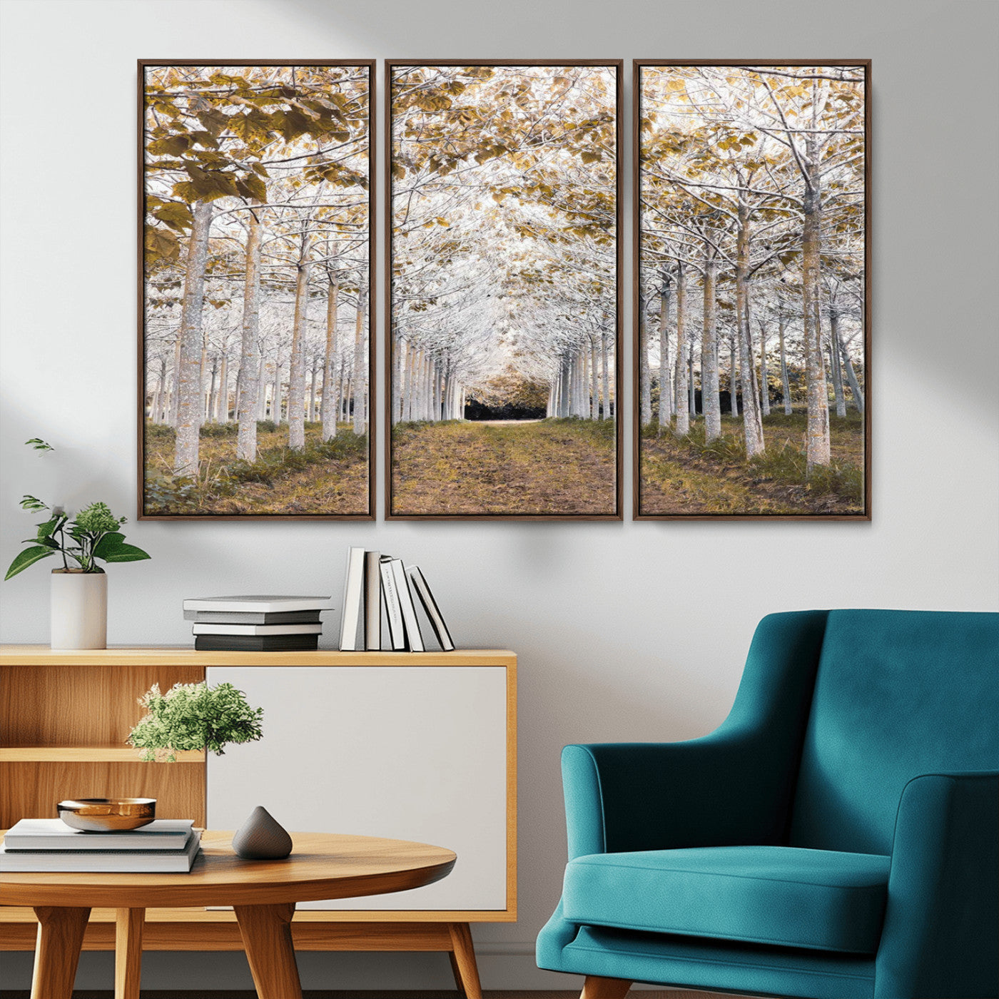 -Forest Grove Wall Art | Serene Pathway Canvas Print | Ready to Hang and Framed Nature Wall Decor for