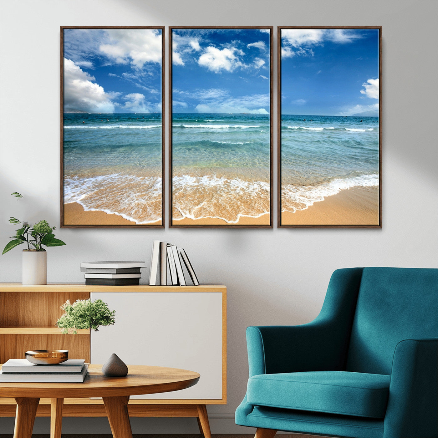 -Sea View From the Beach Canvas Print