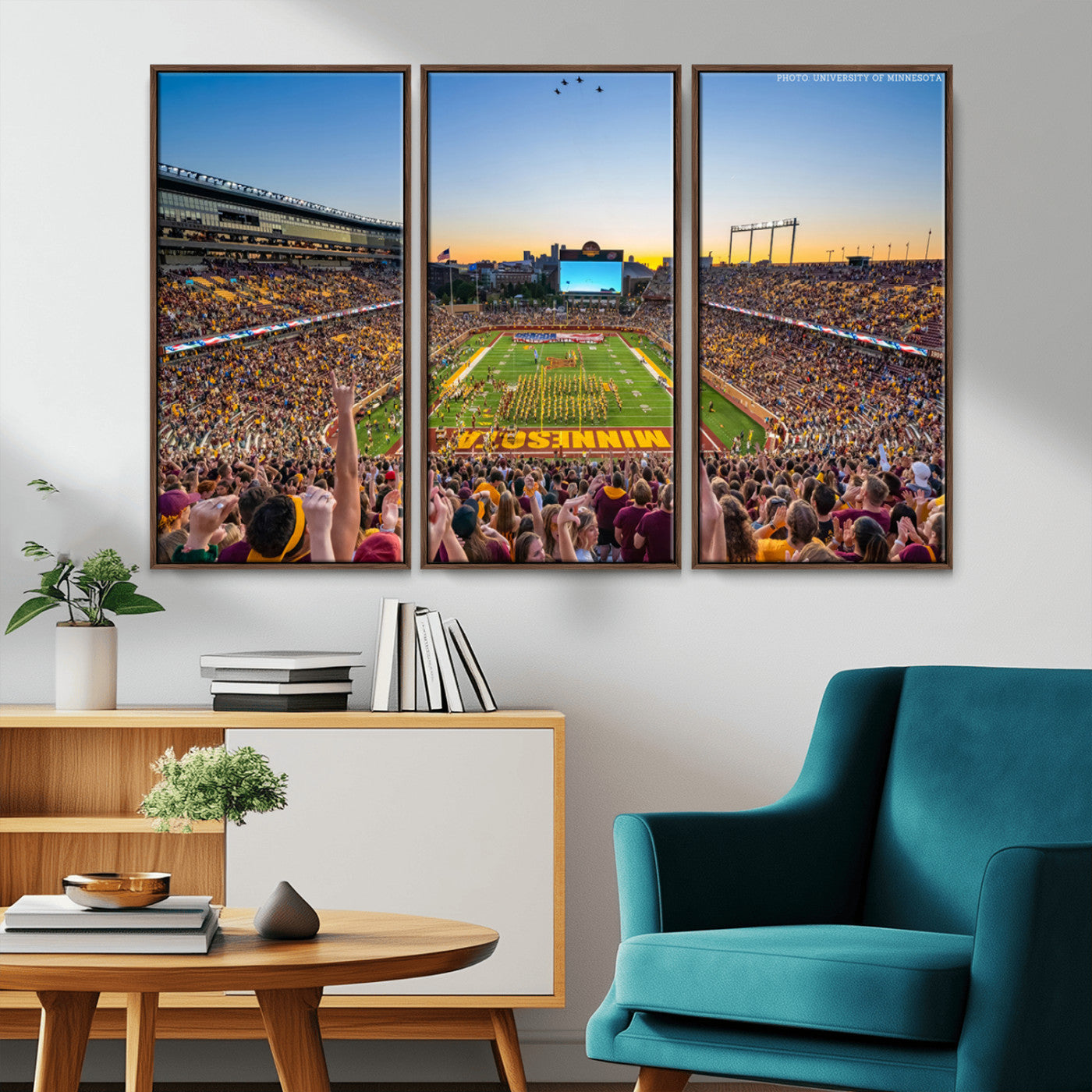 -University of Minnesota Golden Gophers Football Team Print - Minneapolis Huntington Bank Stadium