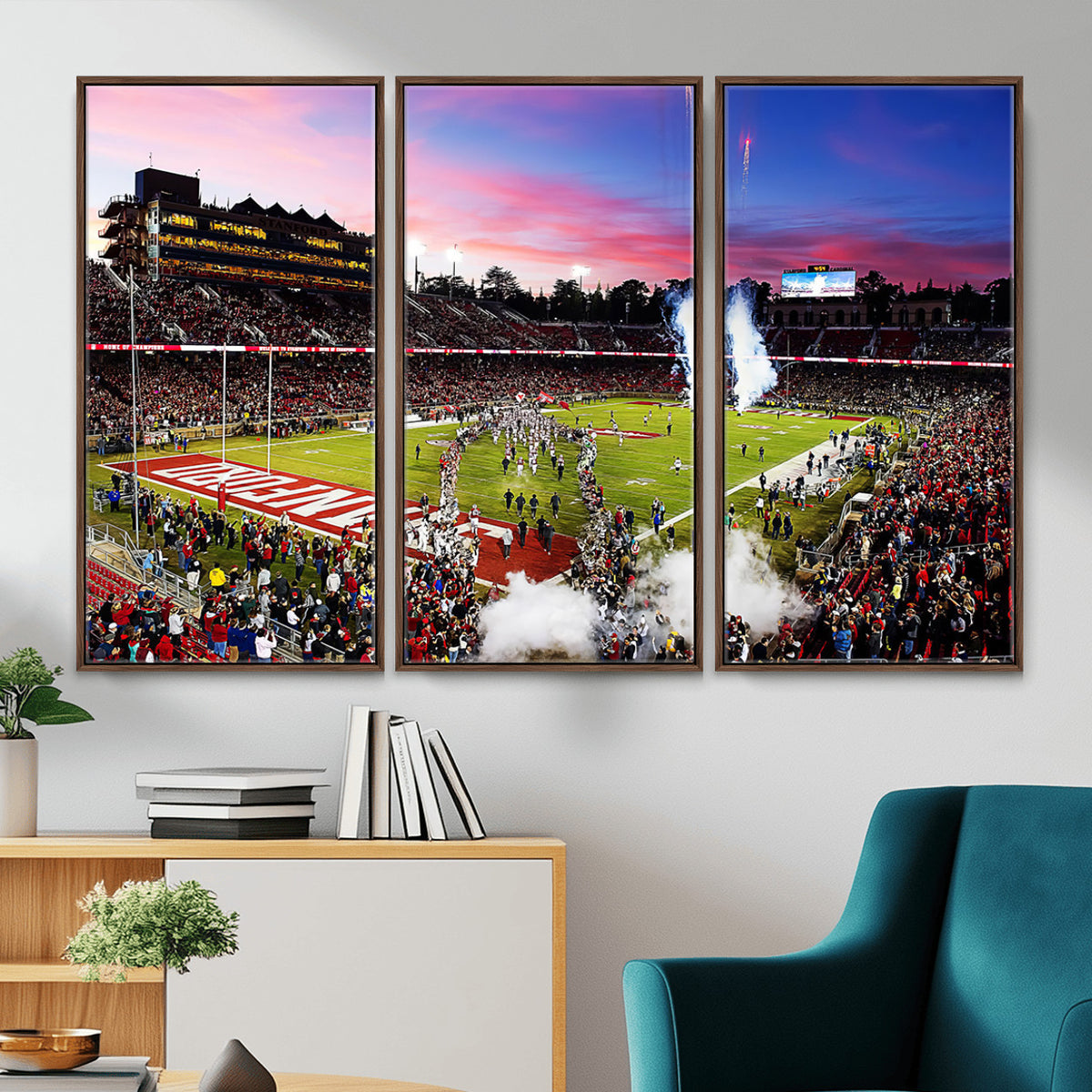 25557-PAN-FL-20X10 - Stanford University Cardinal Football Team Print - Stanford Stadium Wall Art Canvas Print