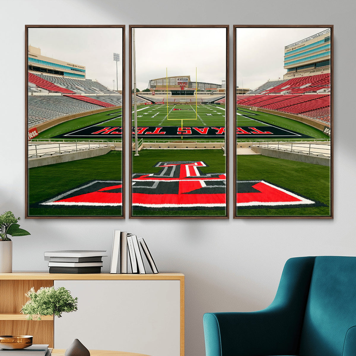 43169-PAN-FL-20X10 - Texas Tech Red Raiders Football Team Print - Lubbock Jones AT&T Stadium Wall Art Canvas Print