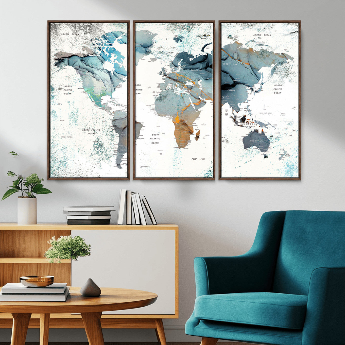 -Push Pin World Map Canvas Print – Travel Tracker Wall Art for Couples, Perfect Anniversary Gift for Home or Office Decor