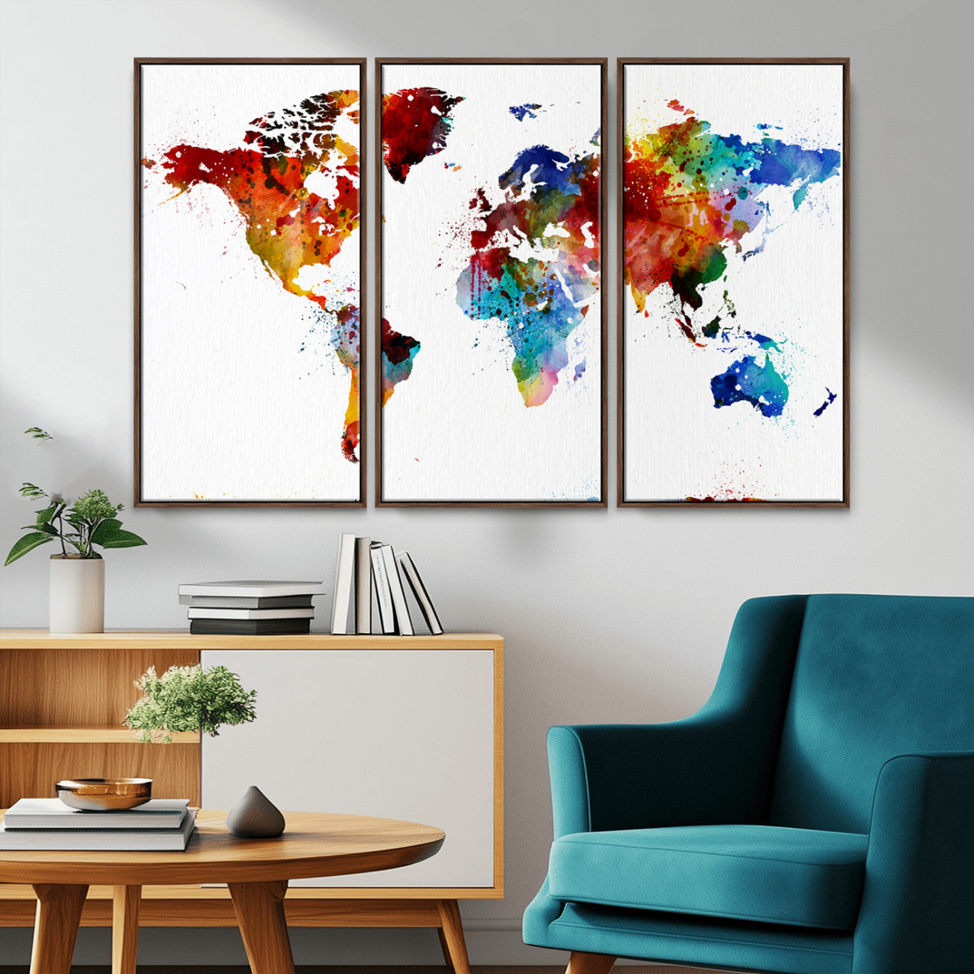 -Push Pin World Map Canvas Print – Travel Tracker Wall Art for Couples, Perfect Anniversary Gift for Home or Office Decor