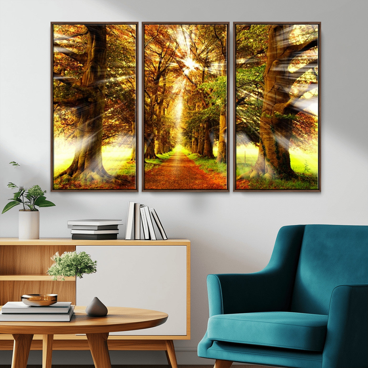 -Sunshine in Forest and Trees Wall Art Canvas Print