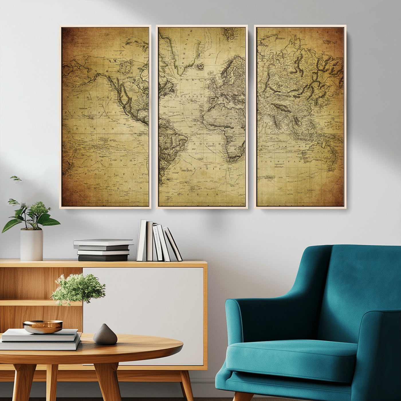 -Push Pin World Map Canvas Print – Travel Tracker Wall Art for Couples, Perfect Anniversary Gift for Home or Office Decor