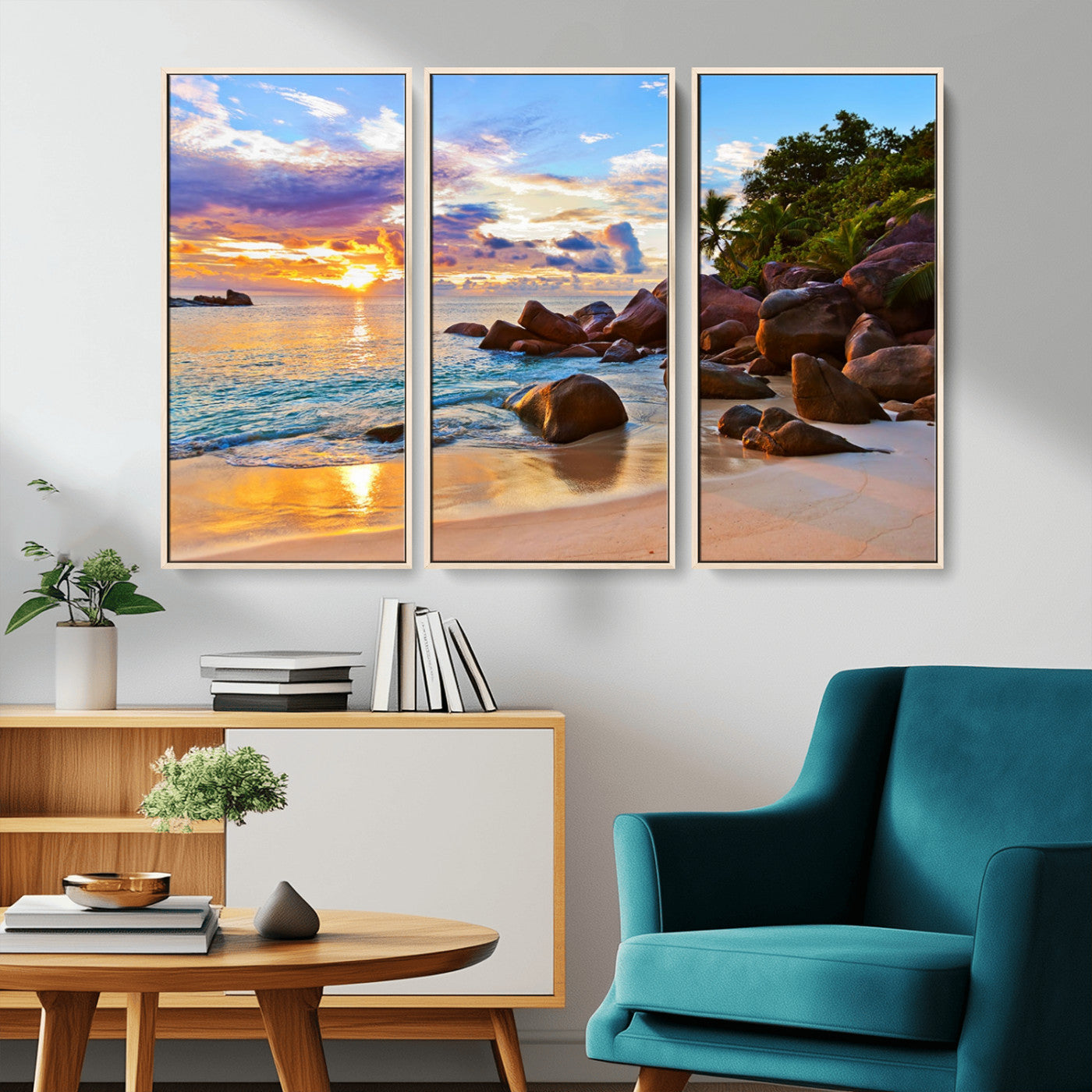 -Tropical Island Beach Sunset Canvas Print