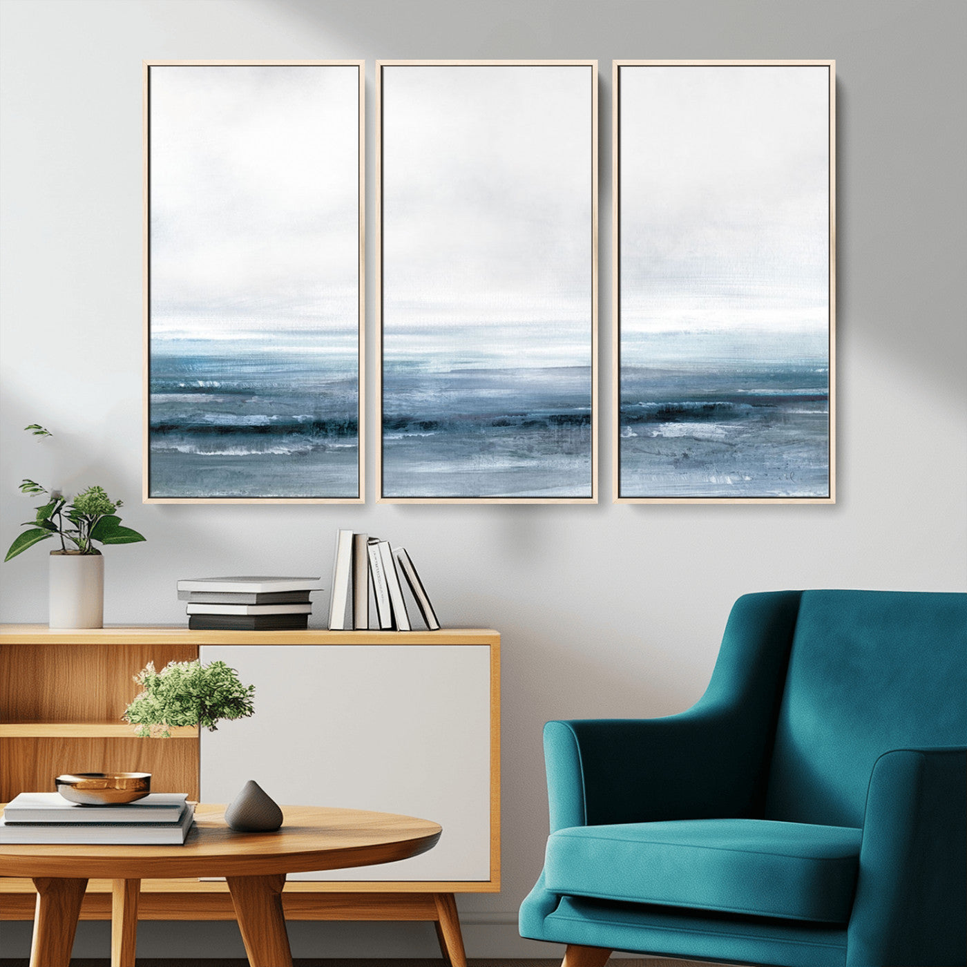 65702-MGV-CV-36X24-Blue Ocean Abstract Artwork Wall Art Canvas Print