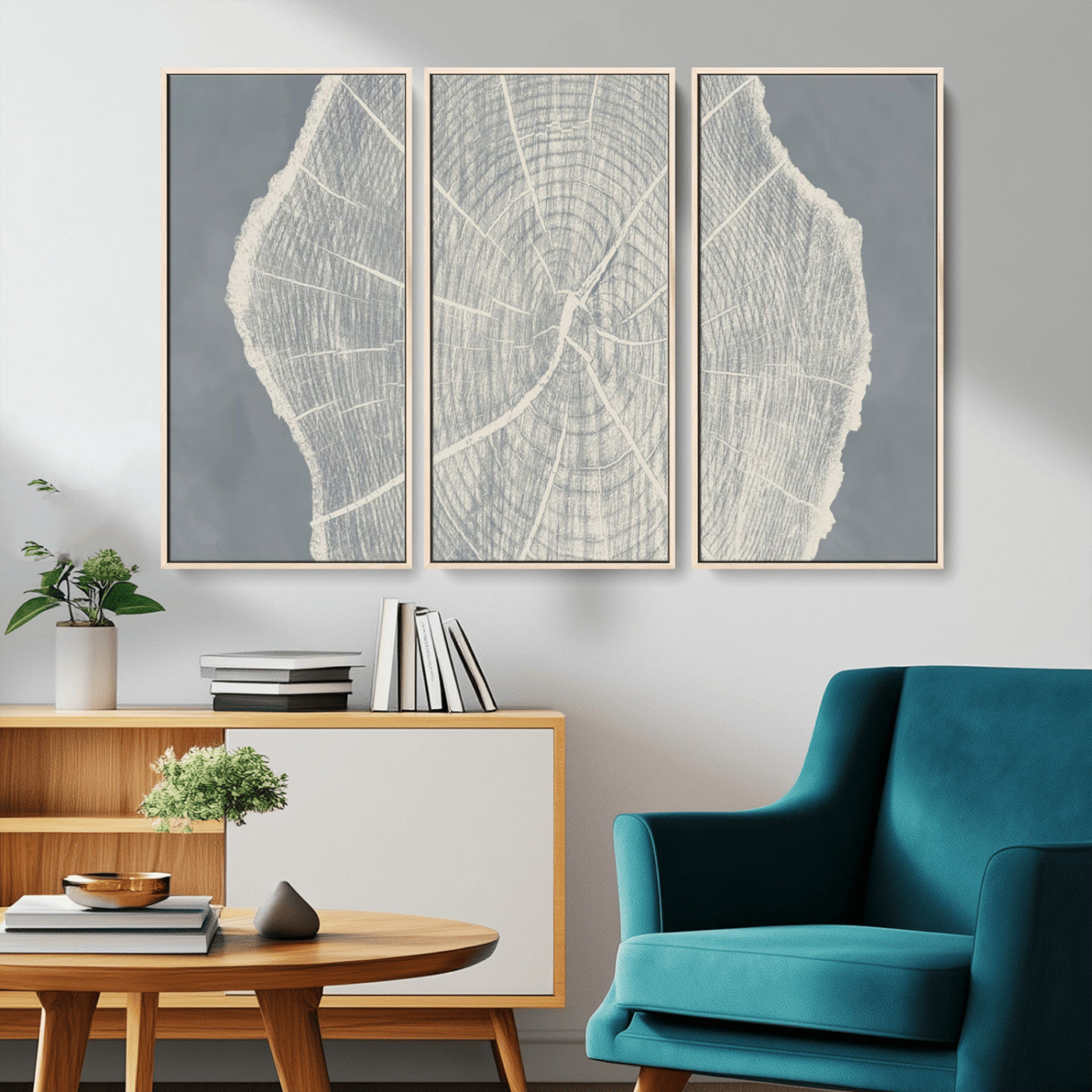 25547-MGV-CV-36X24-Abstract Tree Ring Wall Art Canvas Print – Nature-Inspired, Ready to Hang, Modern Home Decor