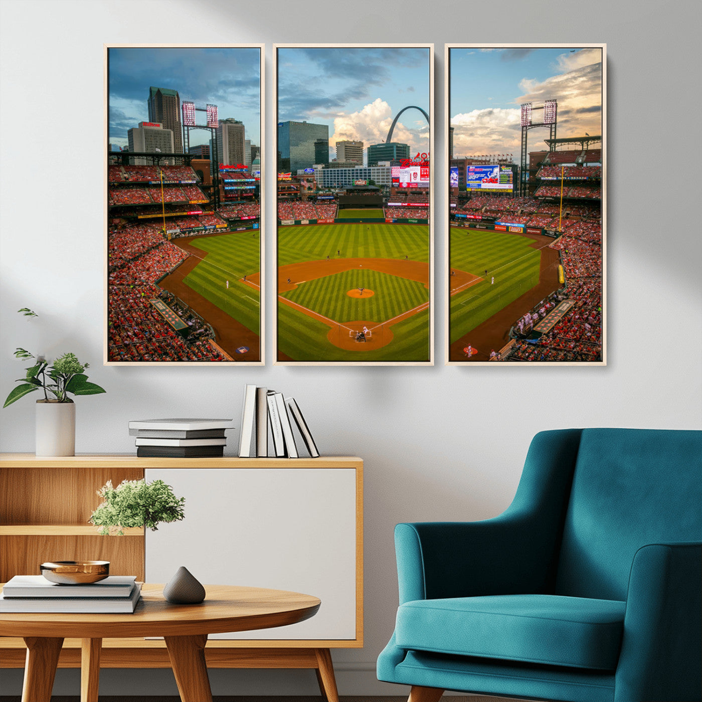 91908-MGV-CV-36X24-Busch Stadium Wall Art Print | St. Louis Cardinals Baseball Stadium Canvas Print | Framed Sports