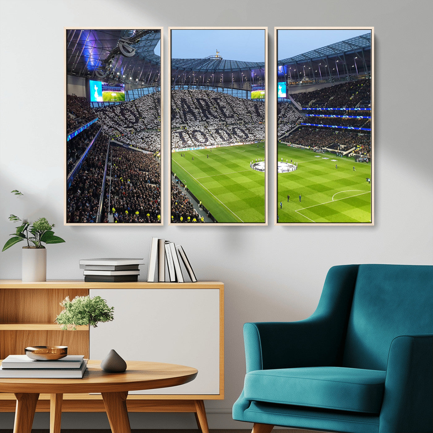 -Tottenham Hotspur Stadium Canvas Print, Match Day Triple Canvas Wall Art - Premier League Football