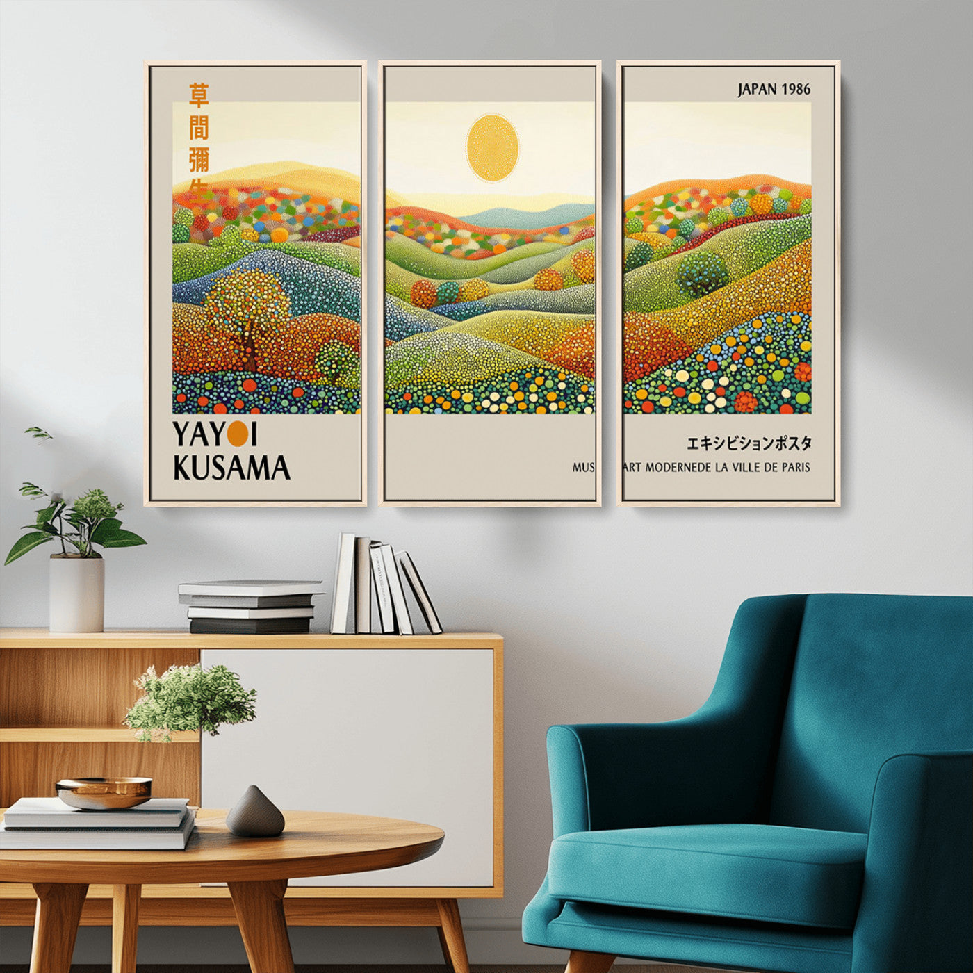 -Yayoi Kusama Wall Art Print – Yayoi Kusama Wabi Sabi Japanese Wall Art Print - Vibrant Abstract