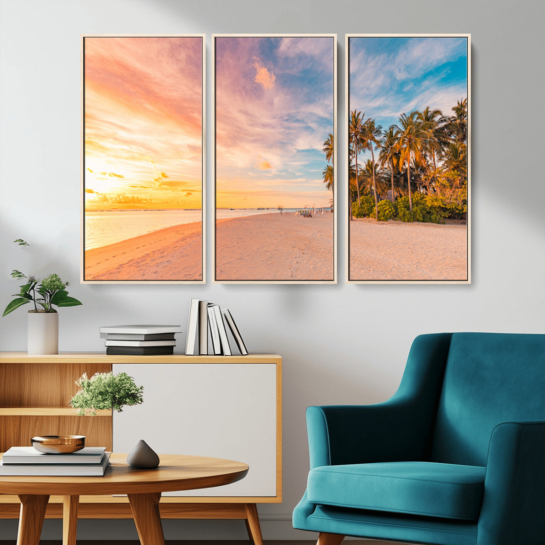 Tropical Beach Wall Art Canvas Print | Framed Palm Trees