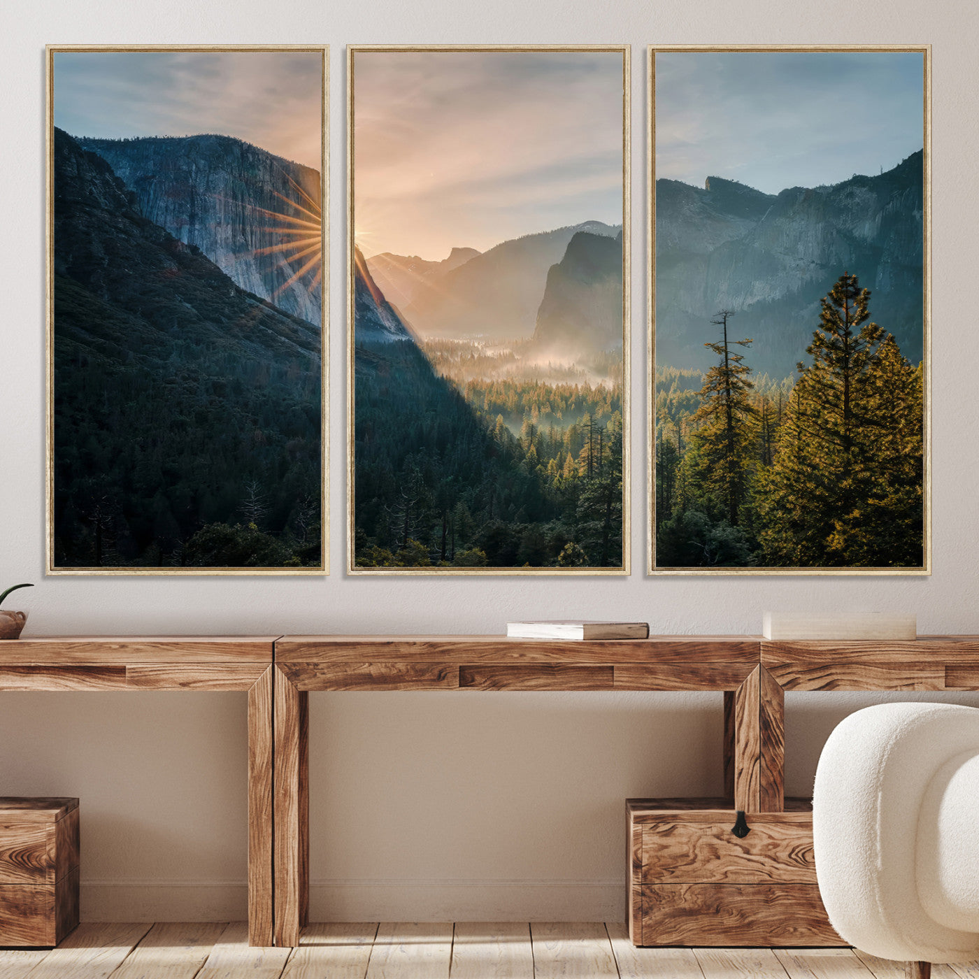 51605481-MGV-CV-36X24-Yosemite Valley Wall Art Canvas Print – Framed Mountain Landscape National Park Scenic Nature Artwork for Home Office