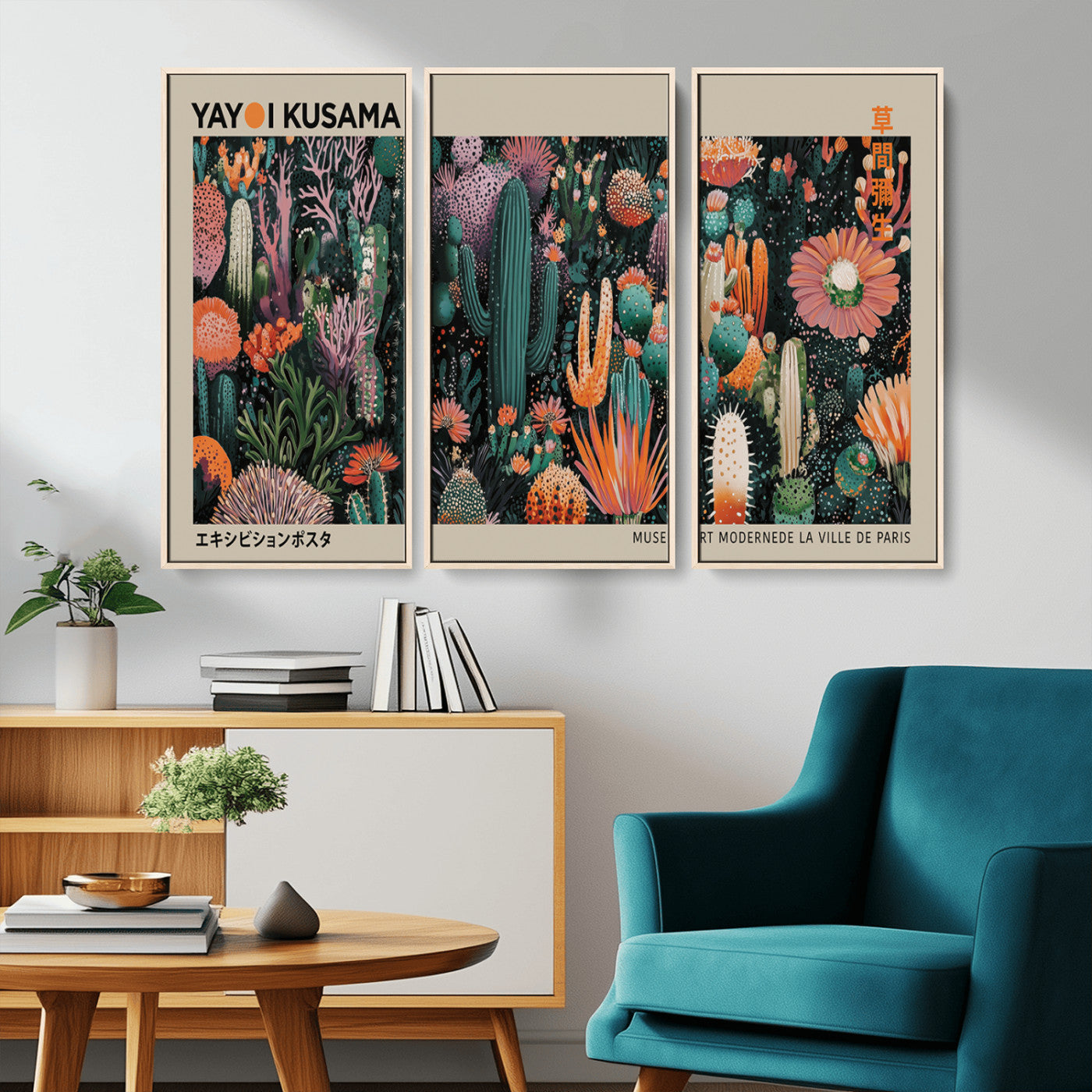 20505520-MGV-CV-36X24-Yayoi Kusama Art Print Canvas – Abstract Mount Fuji Japanese Wall Art Contemporary Modern Artwork for Home, Office