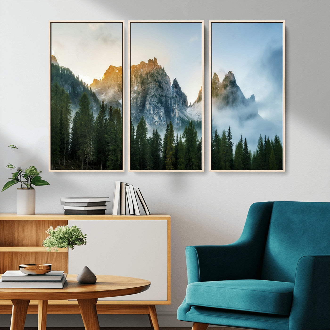 21145440-MGV-CV-36X24-Wilderness Wall Art Canvas Print – Misty Forest Nature Landscape Photography Rustic Scenic Artwork for Home, Office