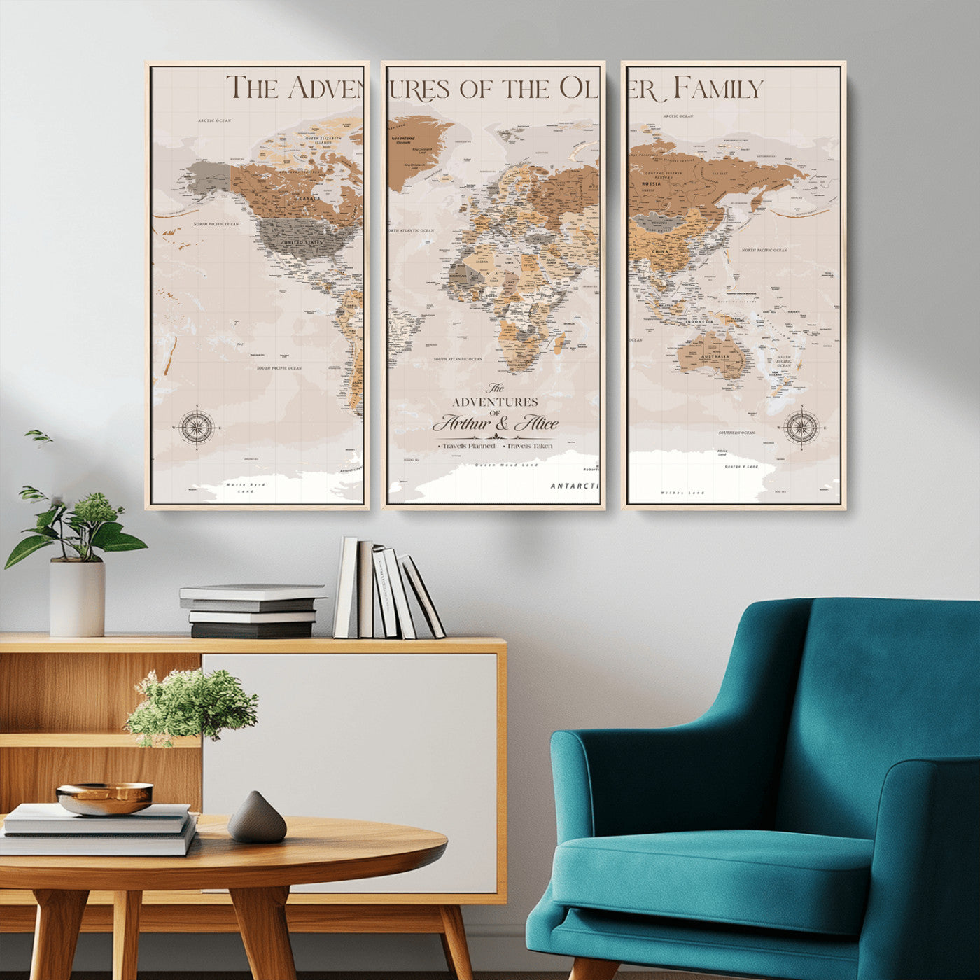-Personalized Push Pin World Map Canvas – Custom Framed Travel Tracker Wall Art, Large Adventure Map with Pins for Home, Office