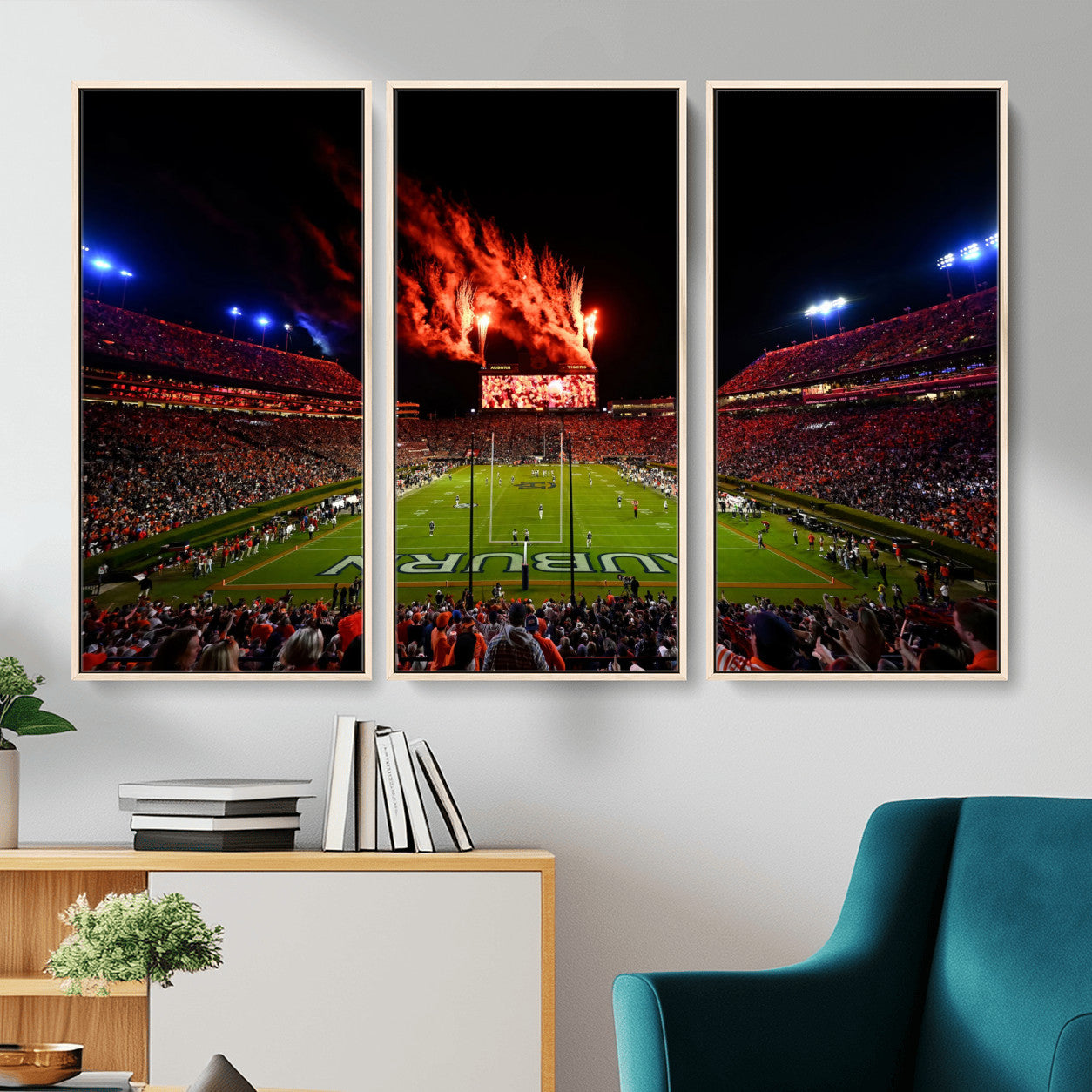 59046876-MGV-CV-36X24-Jordan-Hare Stadium Wall Art Canvas Print, Football Stadium Aerial View, College Sports Art for Man Cave or Game Room (Copy)