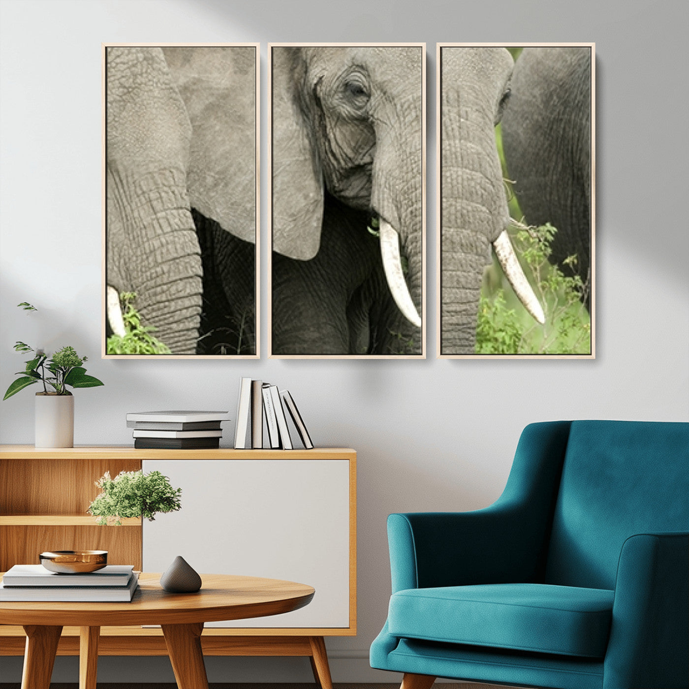 -Wild Elephant Wall Art Canvas Print