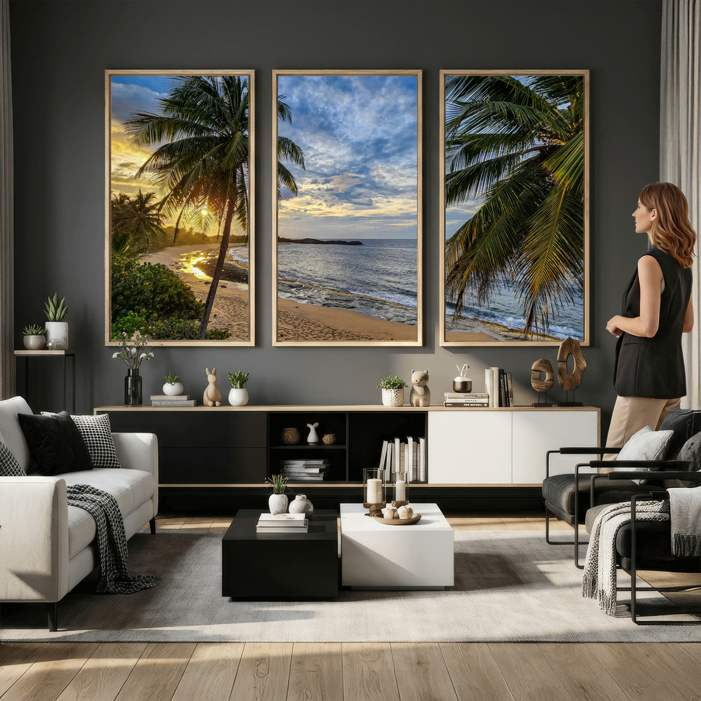 83399063-MGV-CV-36X24 - Puerto Rico Beach Paradise Wall Art – Tropical Coastal Print