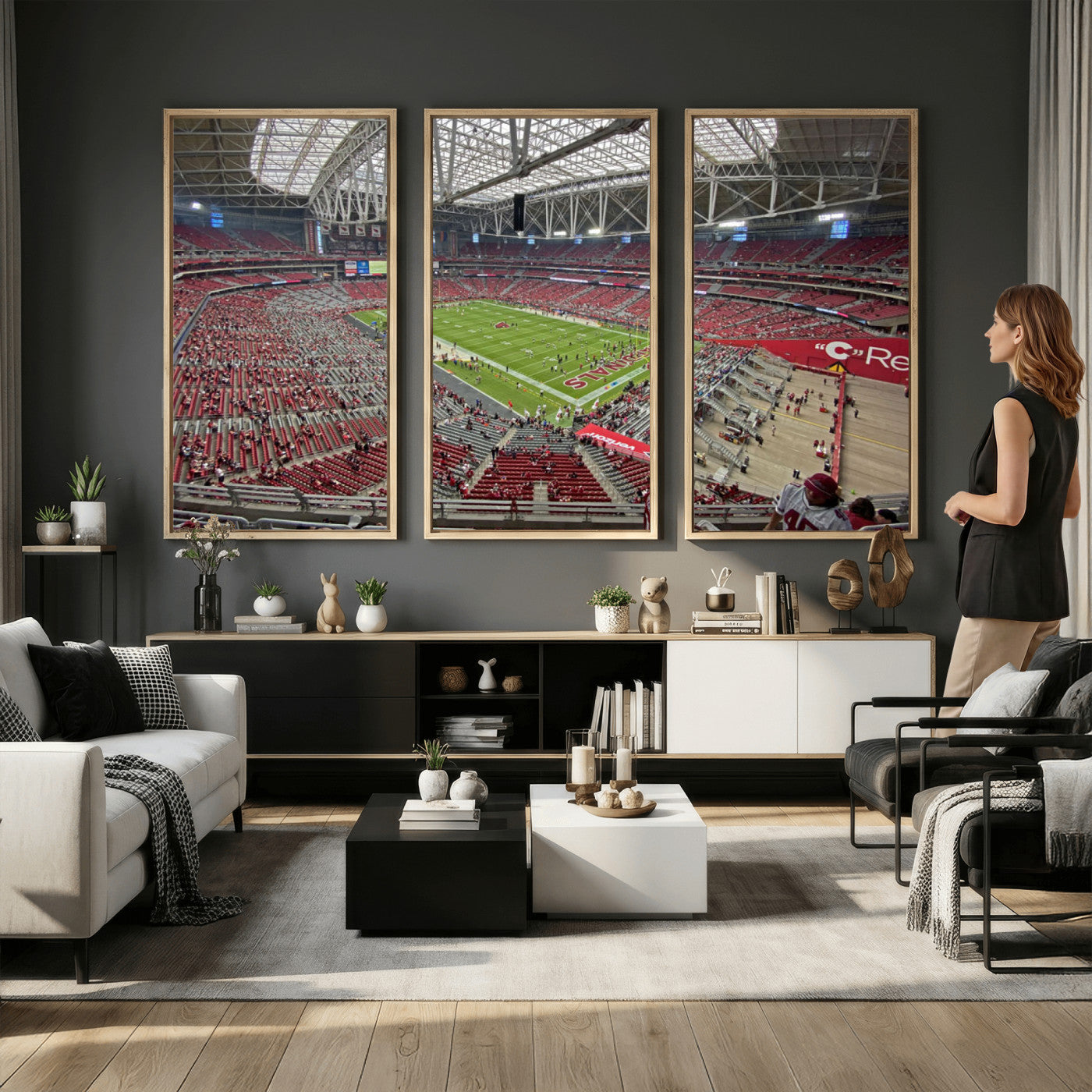 30579717-MGV-CV-36X24 - State Farm Stadium Canvas Wall Art, Arizona Cardinals Football Stadium Print, Glendale NFL Arena Panorama Artwork
