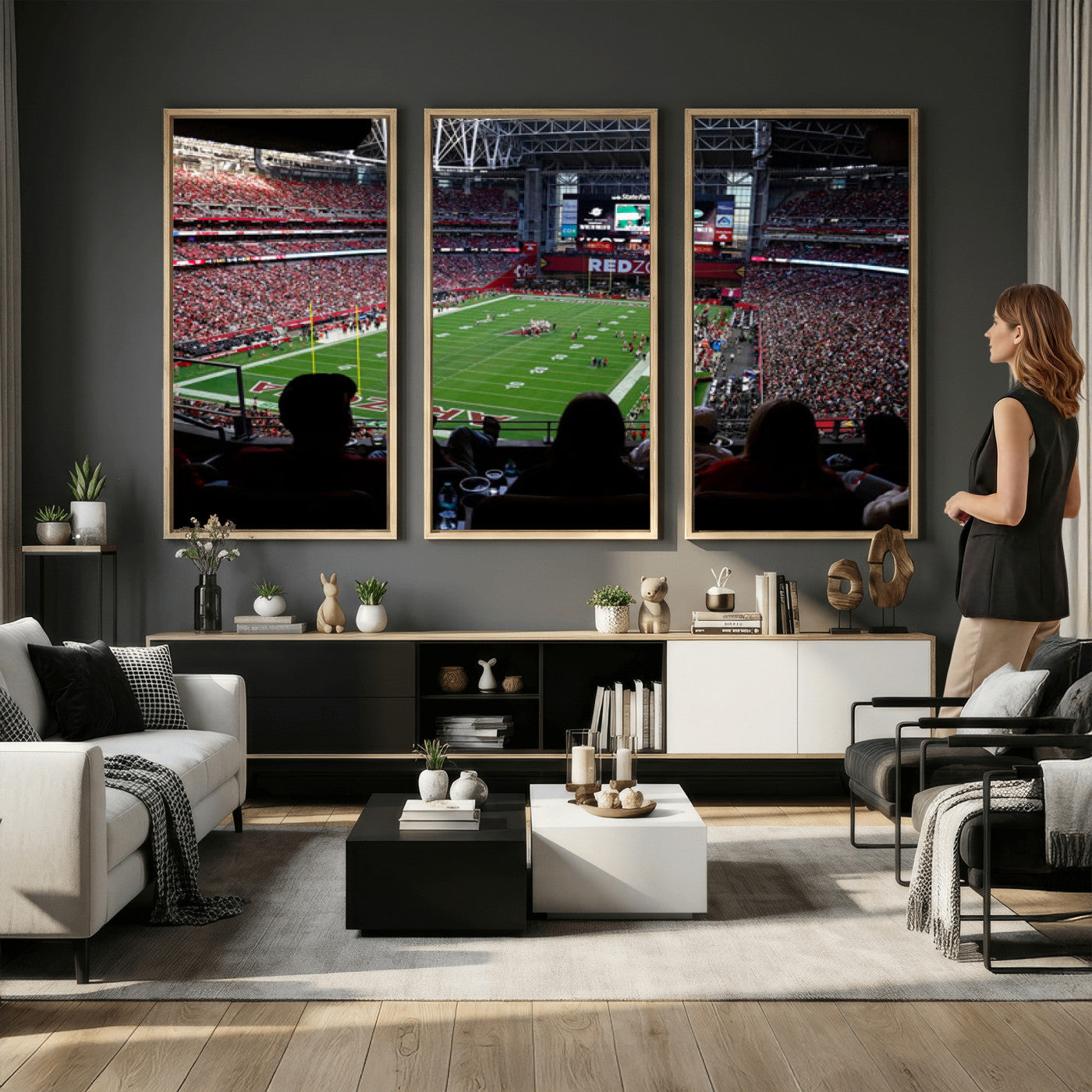 84196298-MGV-CV-36X24 - State Farm Stadium Canvas Wall Art, Arizona Cardinals Football Stadium Print, Glendale NFL Arena Photography Artwork