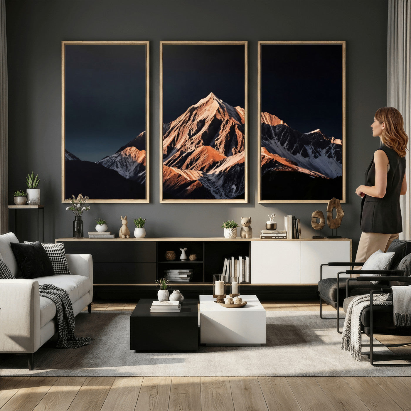 10196184-MGV-CV-36X24 - Snow Mountain Wall Art Canvas Print for Living Room Decor