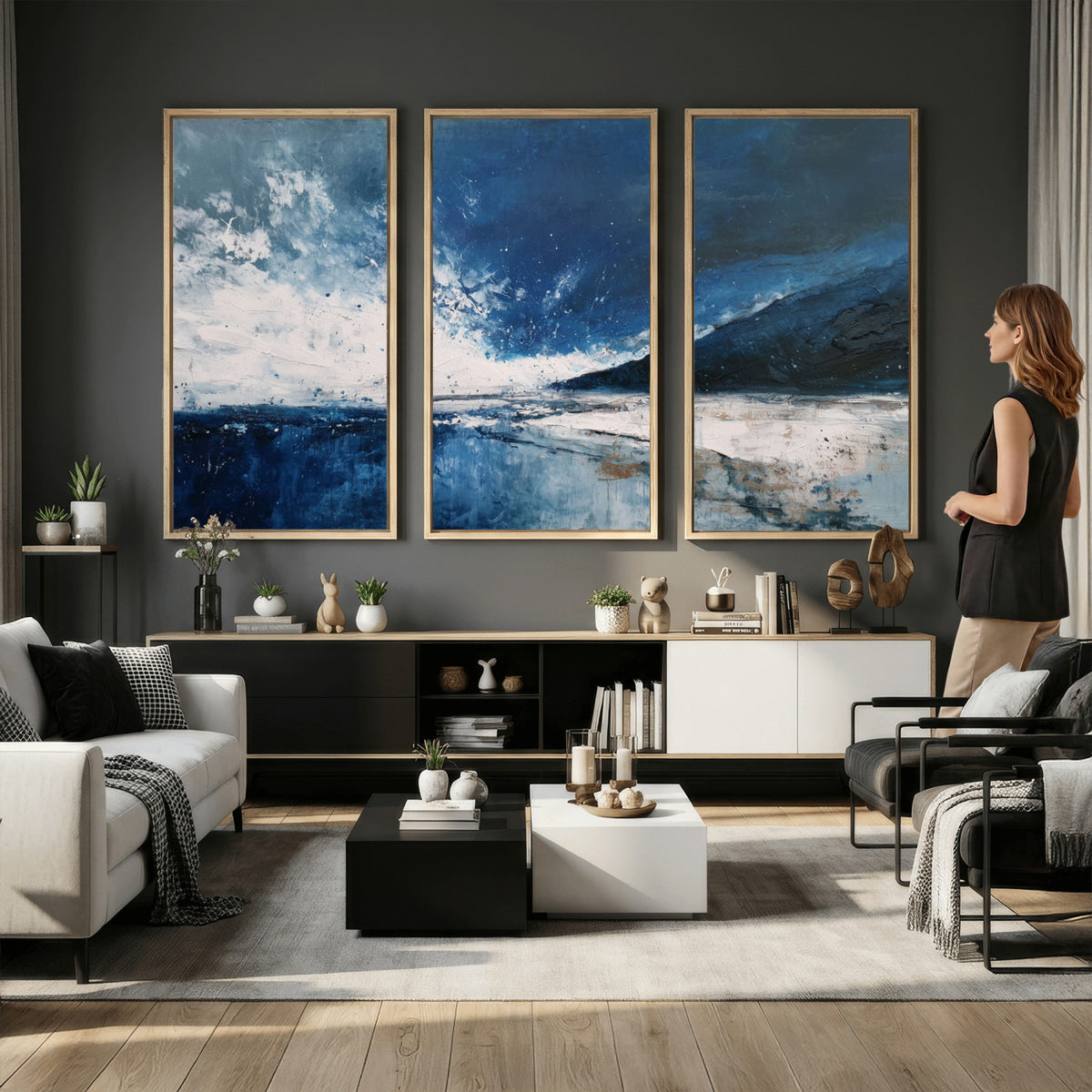 76136620-MGV-CV-36X24 - Extra Large Abstract Wall Art Canvas Print