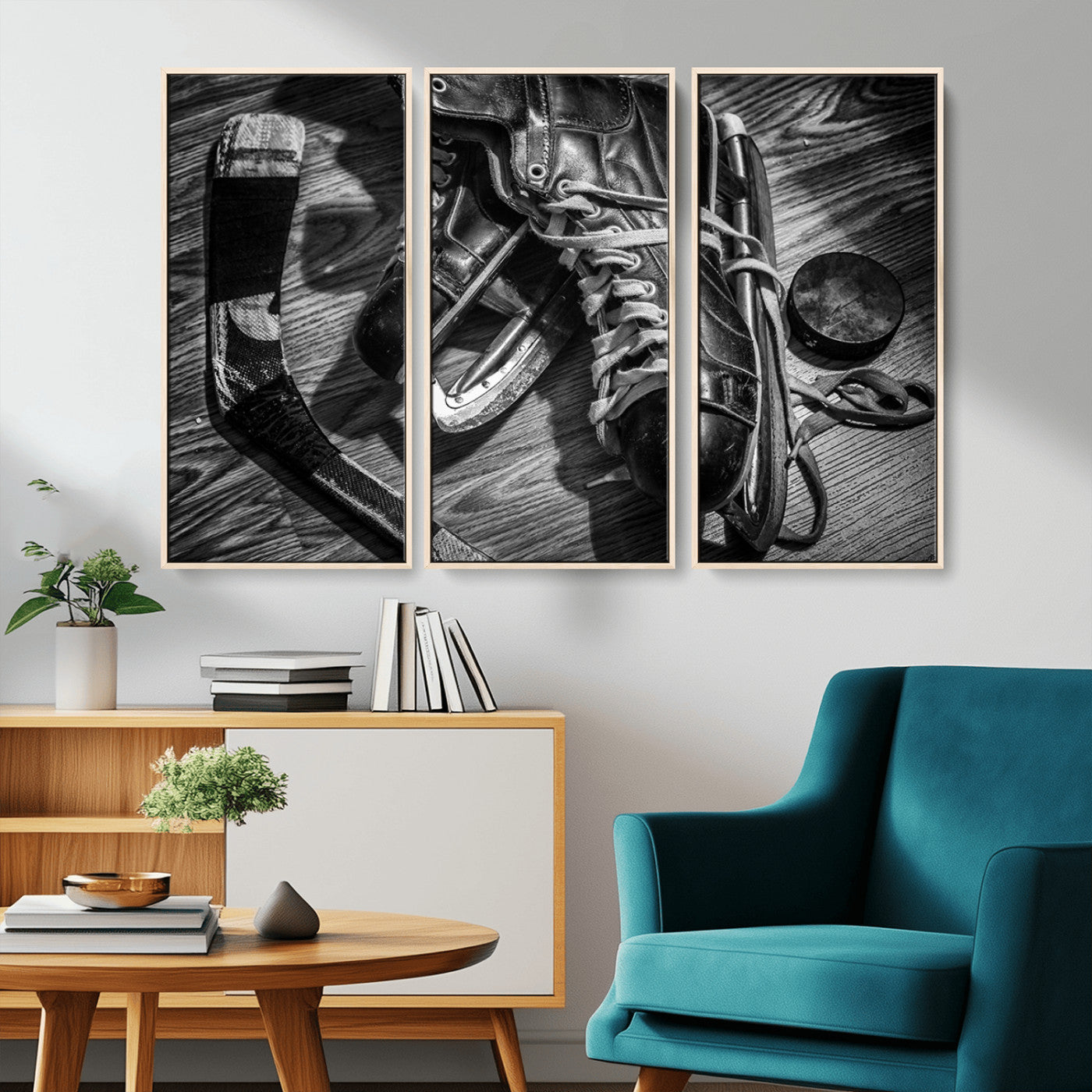 20553-MGV-CV-36X24-Old Pair of Mens Skates Wall Art Canvas, Men Skates Wall Art Print