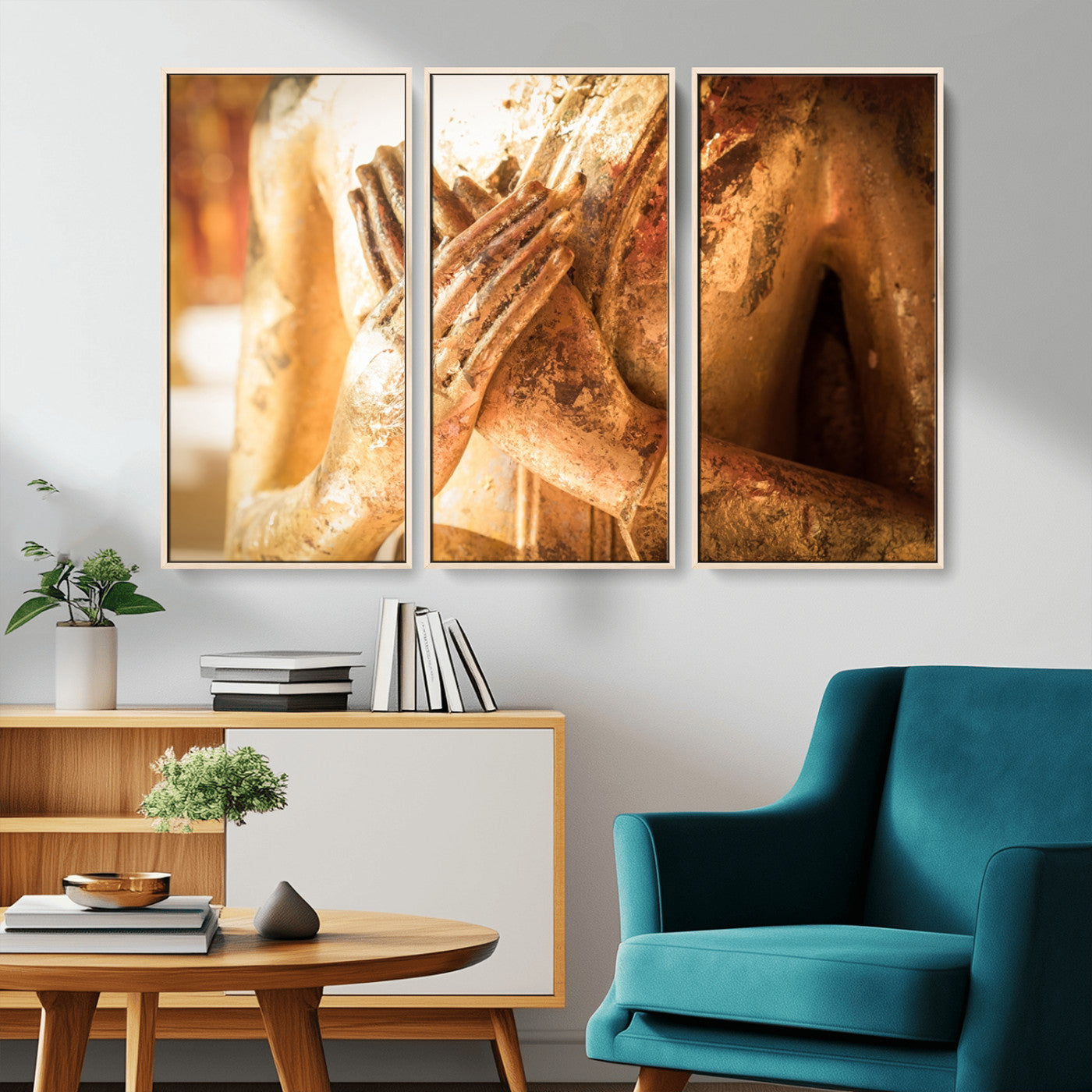 -Buddha Statue Hands Wall Art Canvas Print