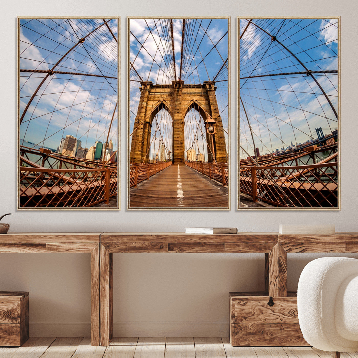 -Brooklyn Bridge Manhattan Wall Art Canvas Print