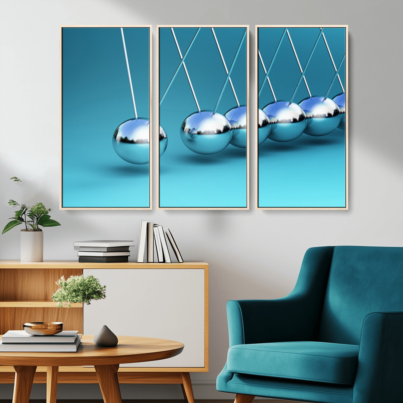 -Wall Art Newton's Cradle Canvas Print, Framed Newton Cradle Canvas Print