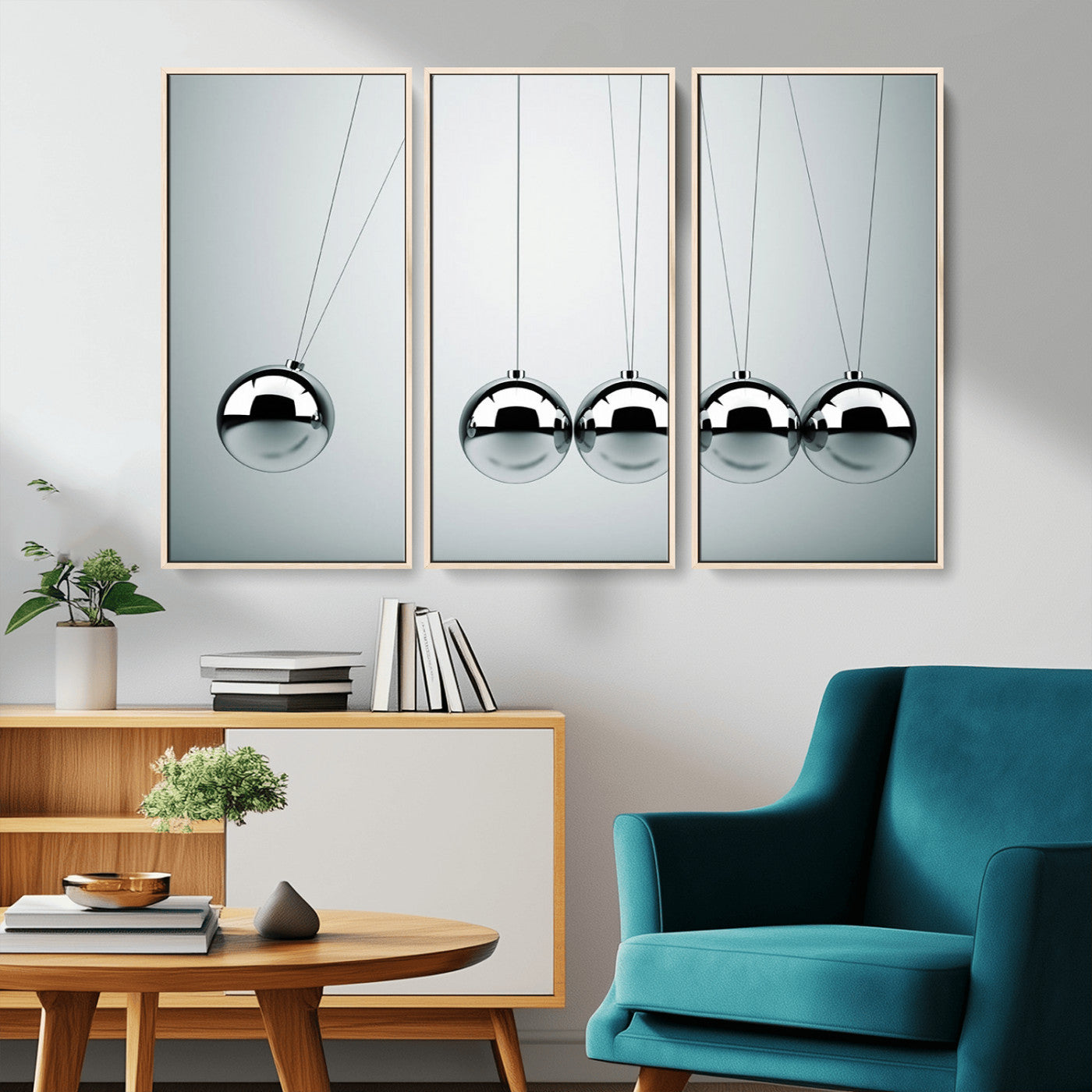 -Newton's Cradle Wall Art Canvas Print, Framed Newton Cradle Wall Art