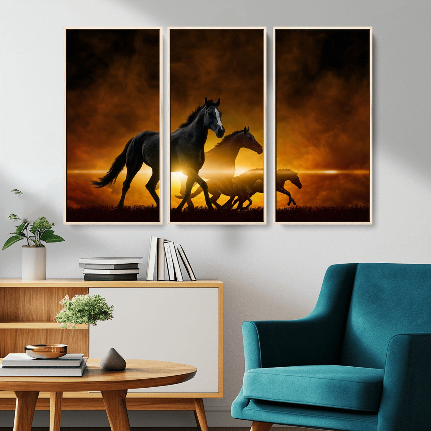 -Horse Wall Art Canvas Print, Multi Panel Animal Canvas Print
