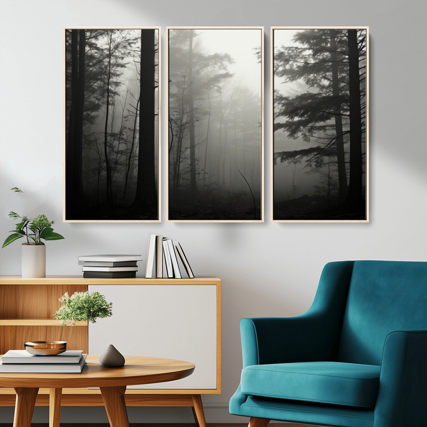 -Misty Forest Wall Art Premium Canvas Print a Foggy and Serene Atmosphere - Nature Wall Art