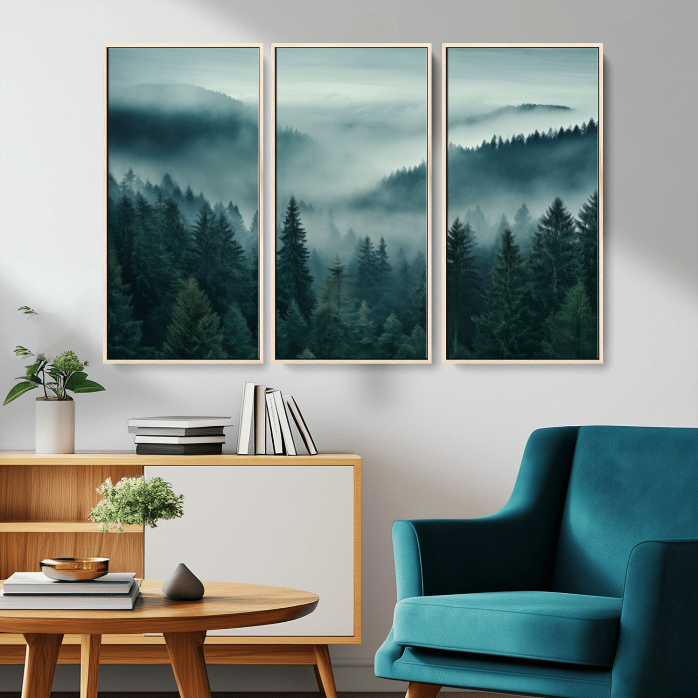 -Captivating Misty Foggy Forest Wall Art Premium Canvas Print